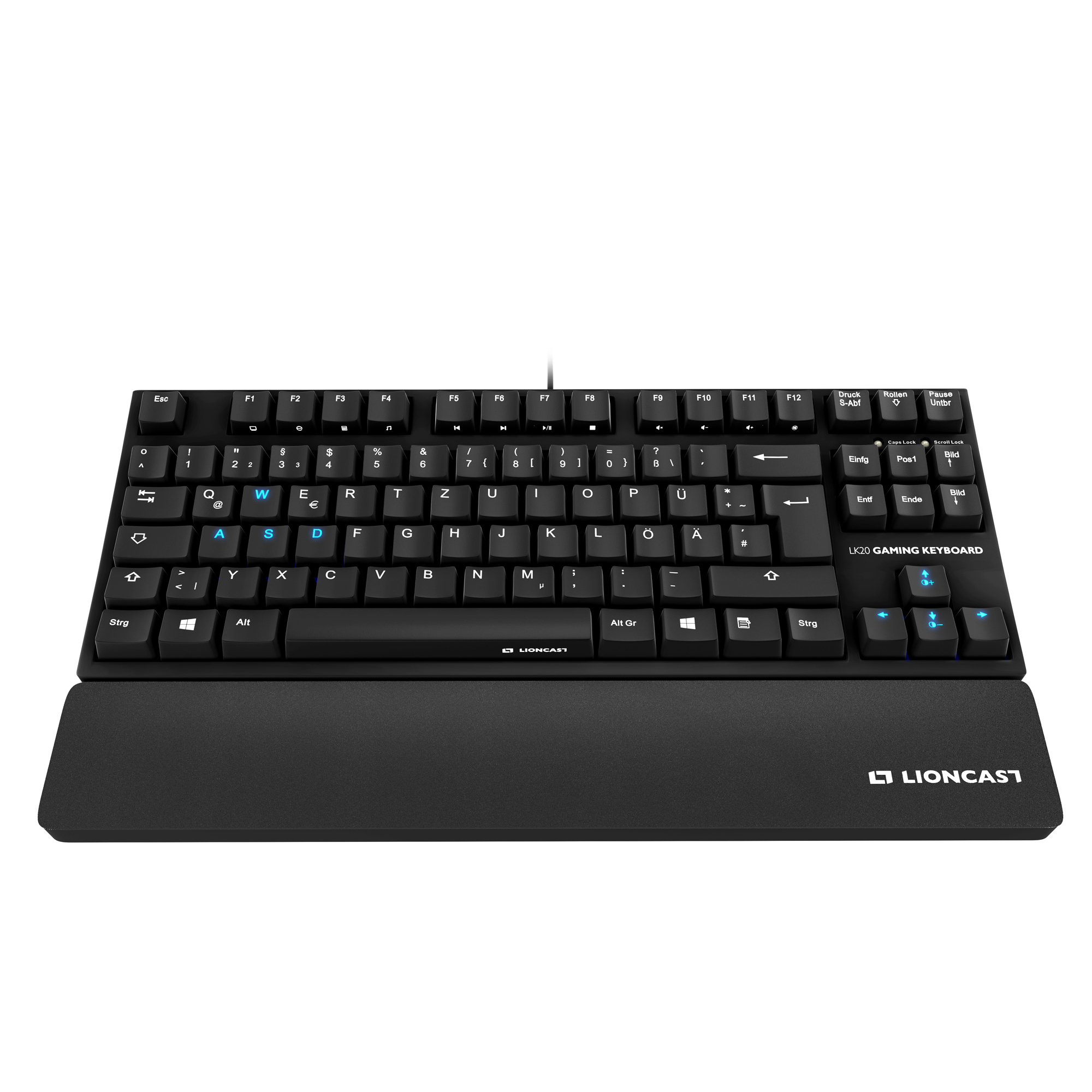 LIONCAST Gaming Tastatur LK20 Cherry MX Brown, schwarz (15096)