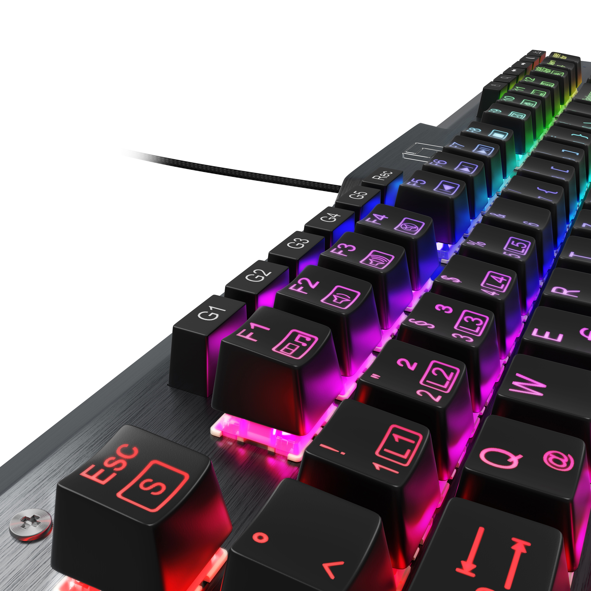 LIONCAST LK300 RGB, Gaming Tastatur, Mechanisch, kabelgebunden, Schwarz