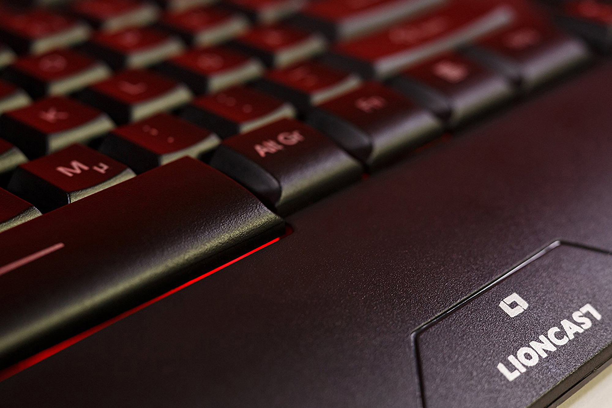 LIONCAST LK 12, Gaming Tastatur, Rubberdome, Schwarz