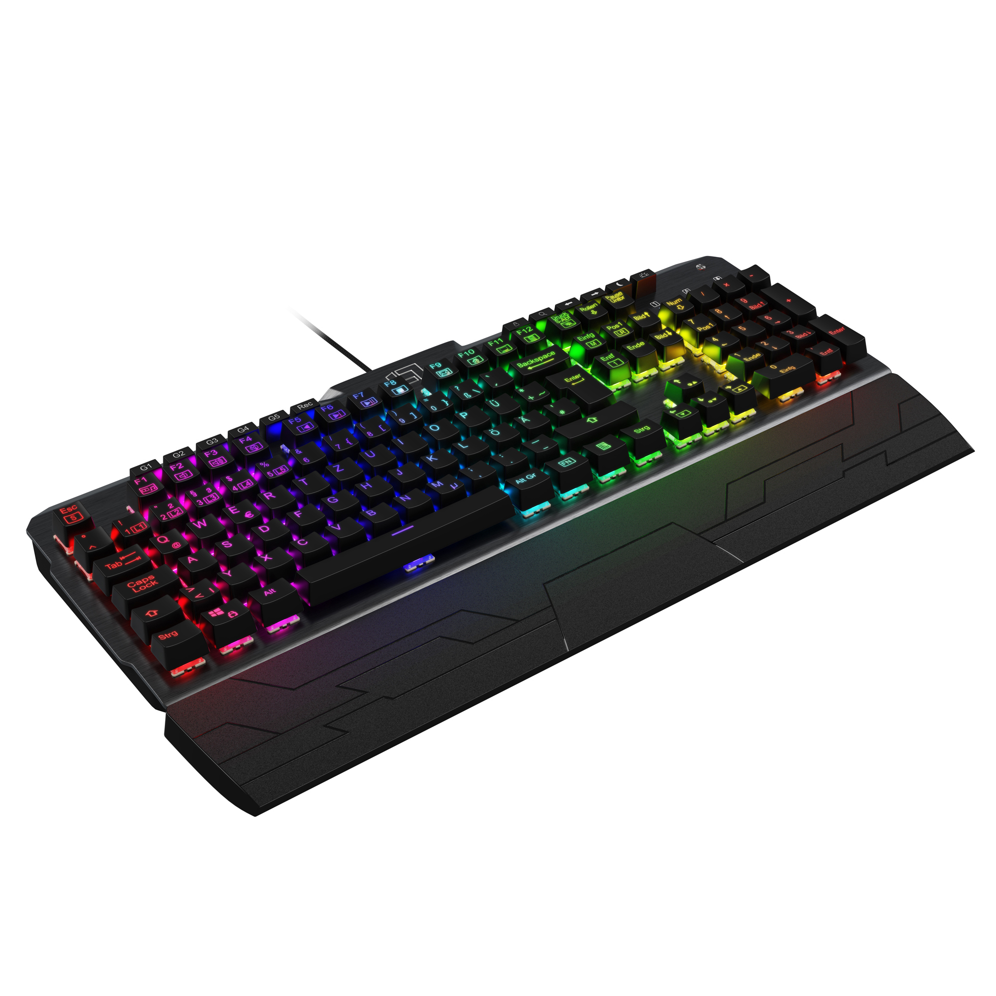 LIONCAST LK300 RGB, Gaming Tastatur, Mechanisch, kabelgebunden, Schwarz
