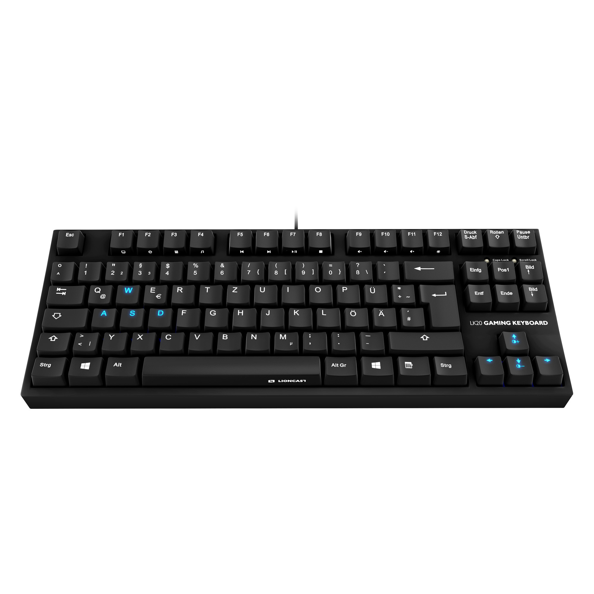 LIONCAST Gaming Tastatur LK20 Cherry MX Brown, schwarz (15096)