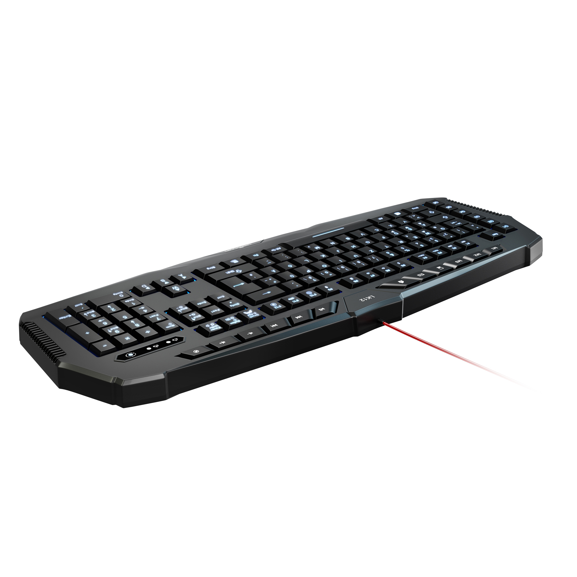 LIONCAST LK 12, Gaming Tastatur, Rubberdome, Schwarz