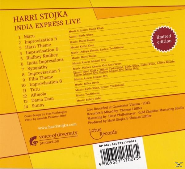 Harri Stojka - India Express Live  - (CD)