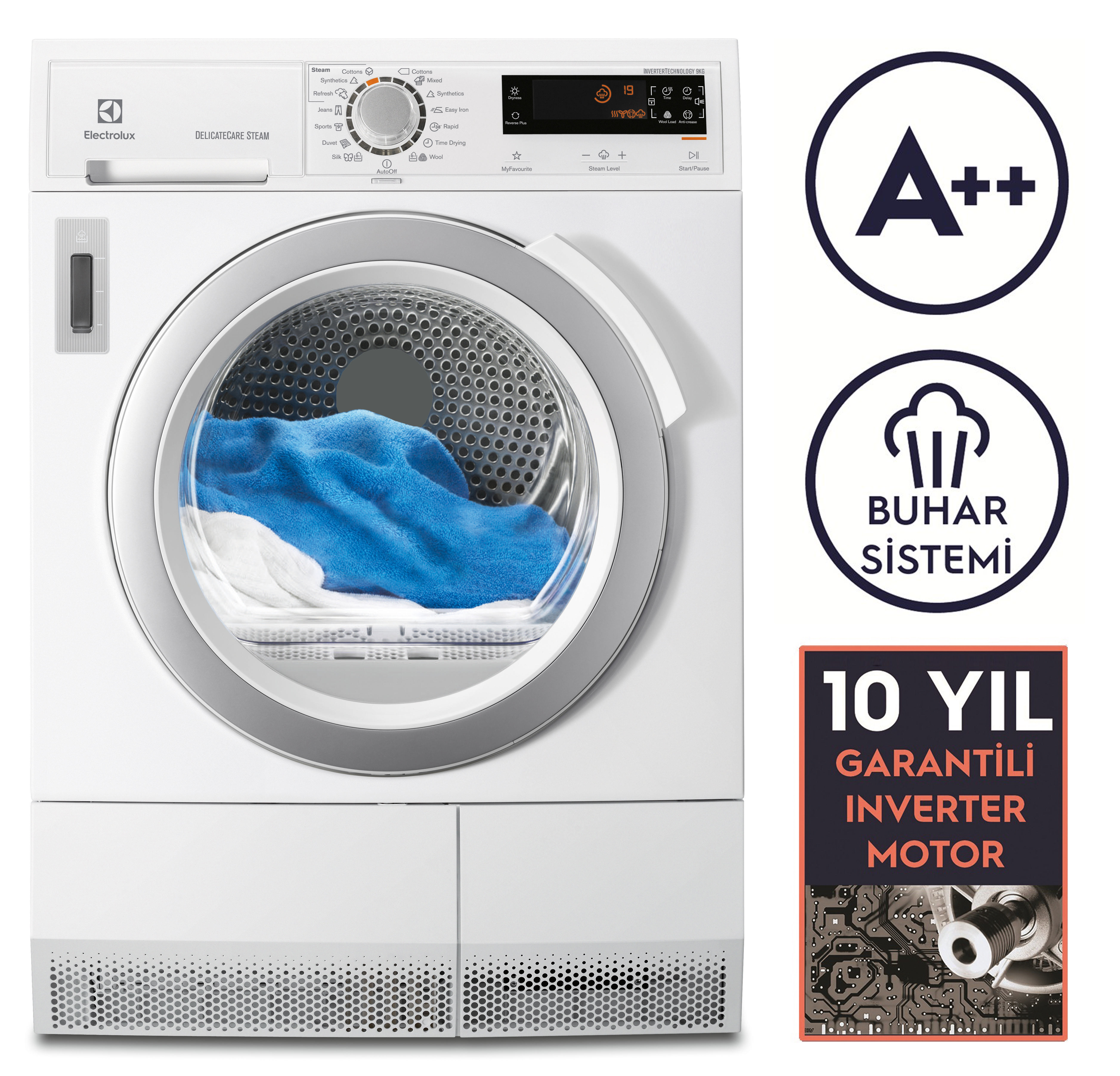 ELECTROLUX  EDH3897SDE A++ Enerji Sınıfı 9 kg Kurutma Makinesi