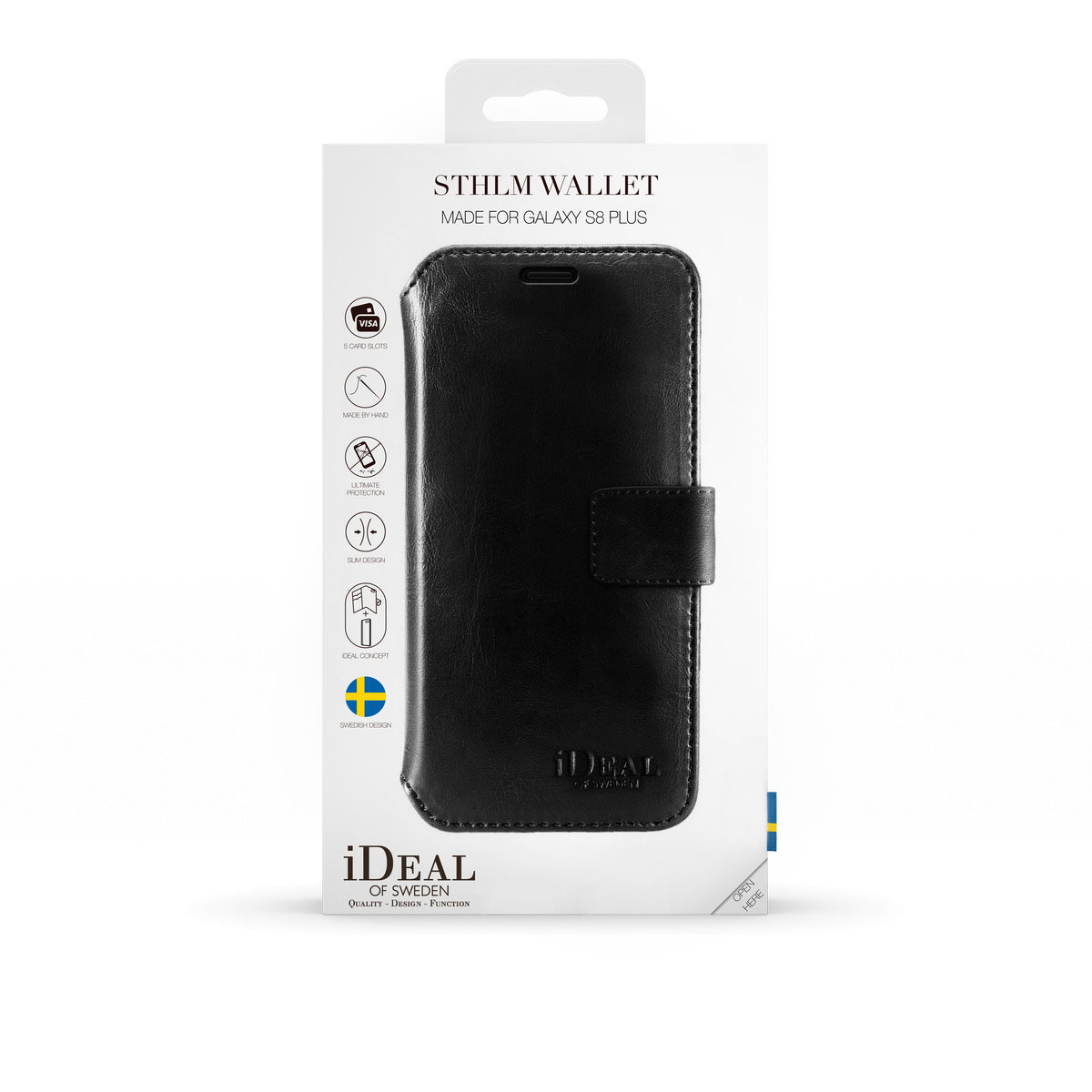 IDEAL OF SWEDEN STHLM, Bookcover, Samsung, Galaxy S8+, Schwarz