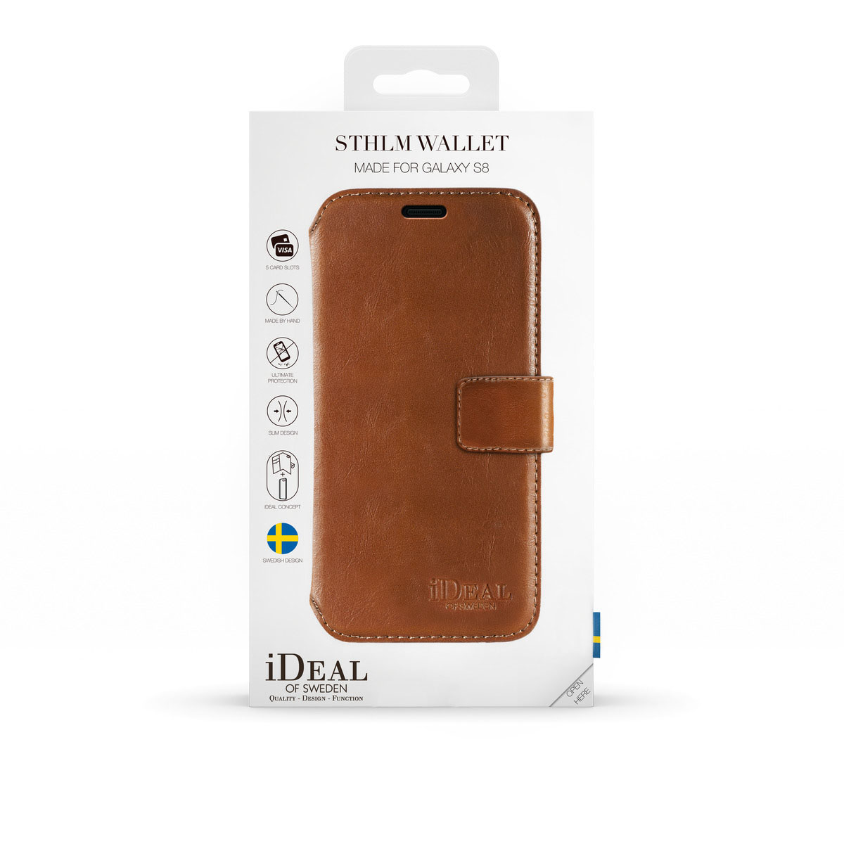IDEAL OF SWEDEN STHLM, Bookcover, Samsung, Galaxy S8, Braun
