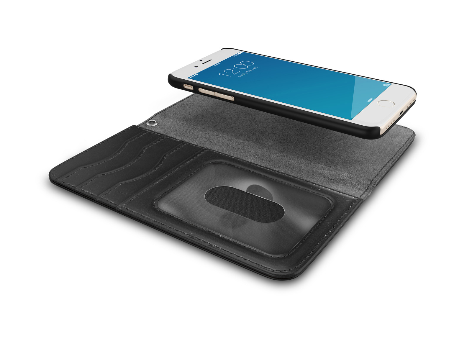 IDEAL OF SWEDEN Magnet, Bookcover, Apple, iPhone 6, iPhone 7, iPhone 8, Schwarz