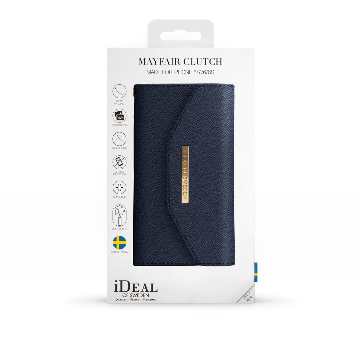 IDEAL OF SWEDEN Mayfair Clutch, Bookcover, Apple, iPhone 6, iPhone 7, iPhone 8, Marine