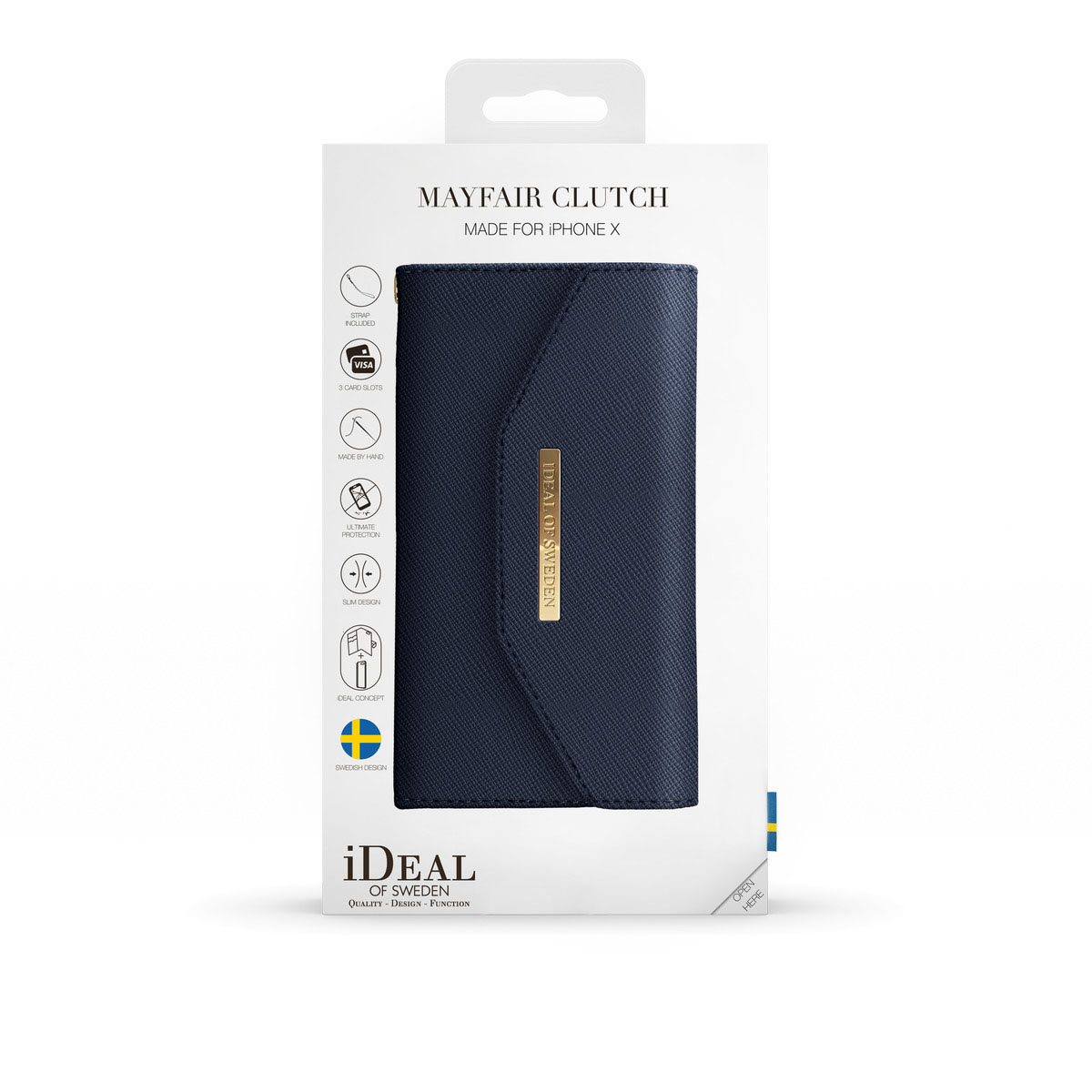 IDEAL OF SWEDEN Mayfair Clutch, Bookcover, Apple, iPhone X, Marine