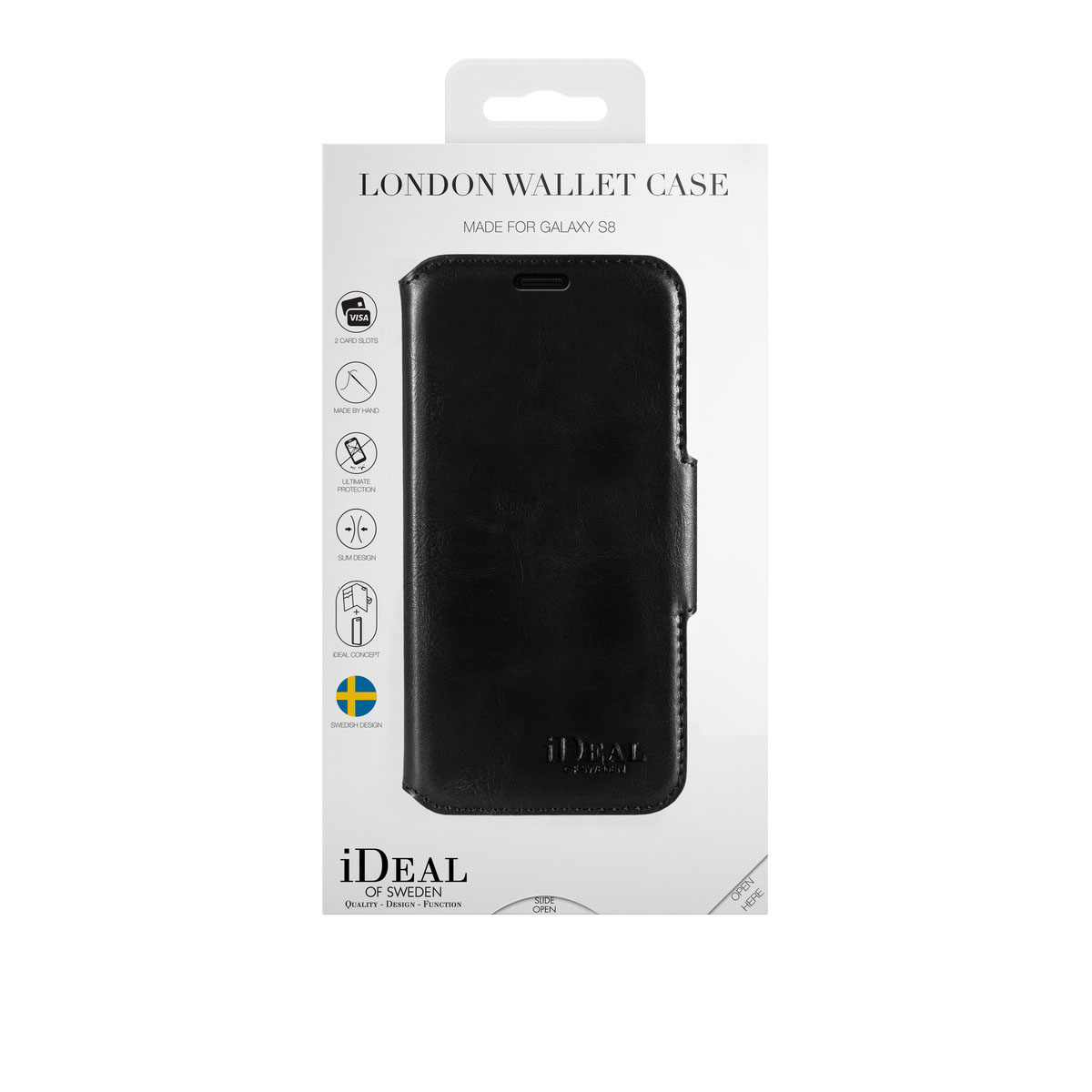 IDEAL OF SWEDEN London, Bookcover, Samsung, Galaxy S8, Schwarz