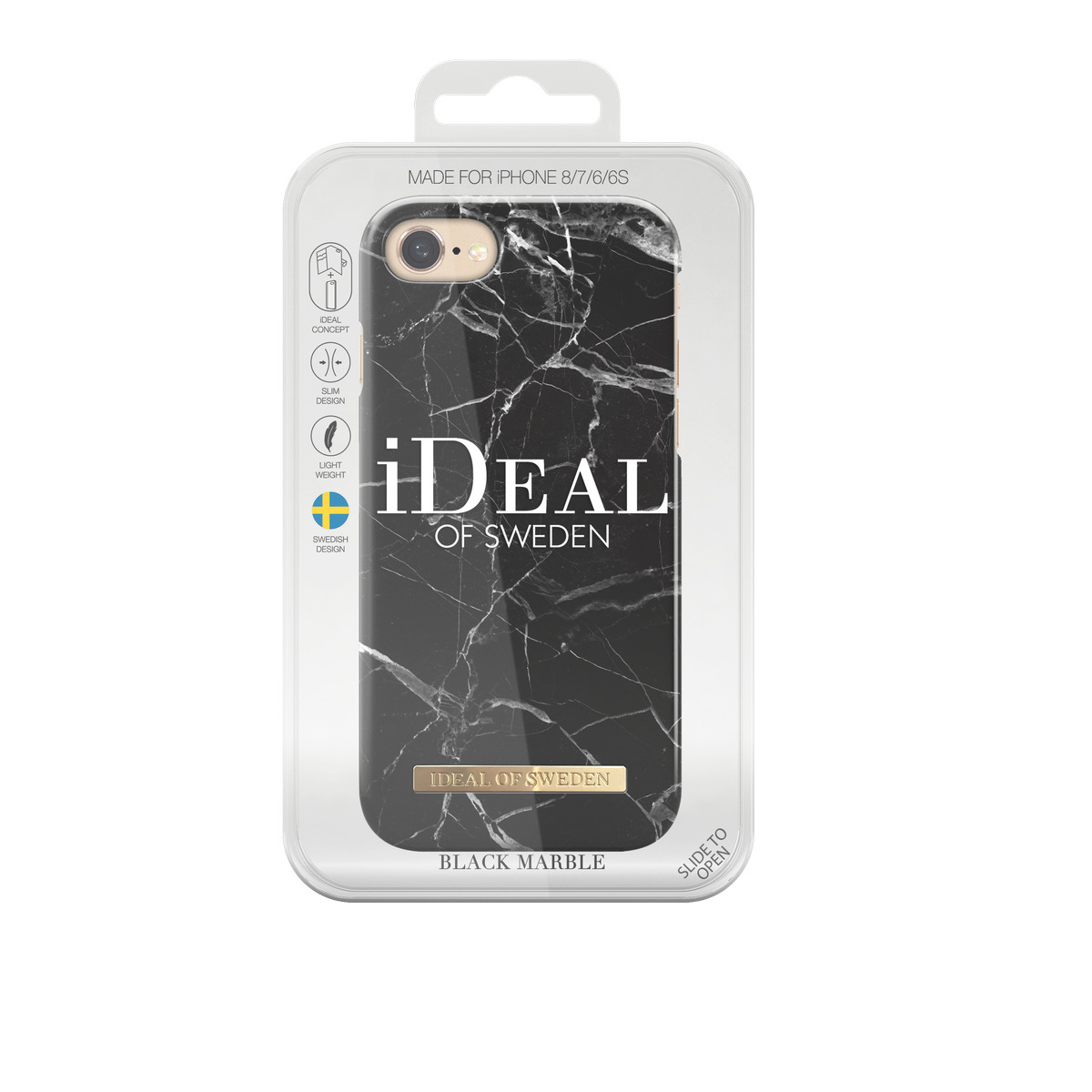 IDEAL OF SWEDEN Fashion, Backcover, Apple, iPhone 6, iPhone 7, iPhone 8, Black Marble