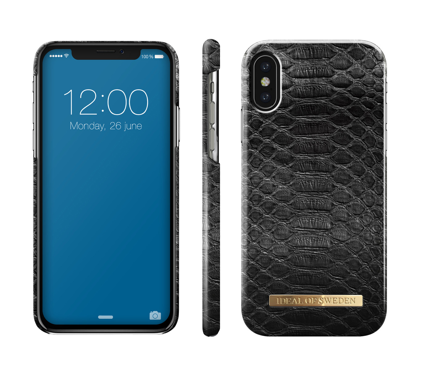 IDEAL OF SWEDEN Fashion, Backcover, Apple, iPhone X, Black Reptile