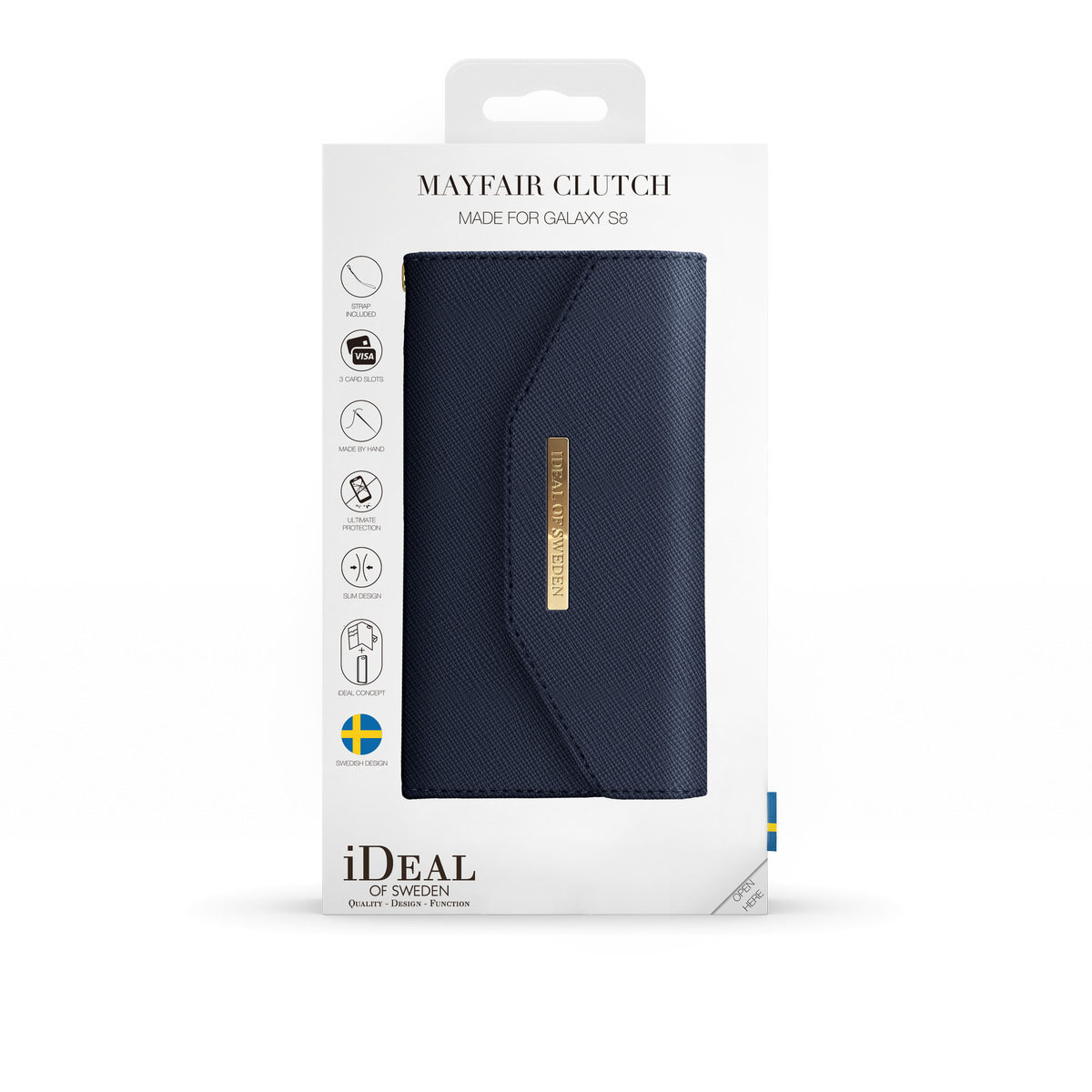 IDEAL OF SWEDEN Mayfair Clutch, Bookcover, Samsung, Galaxy S8, Marine
