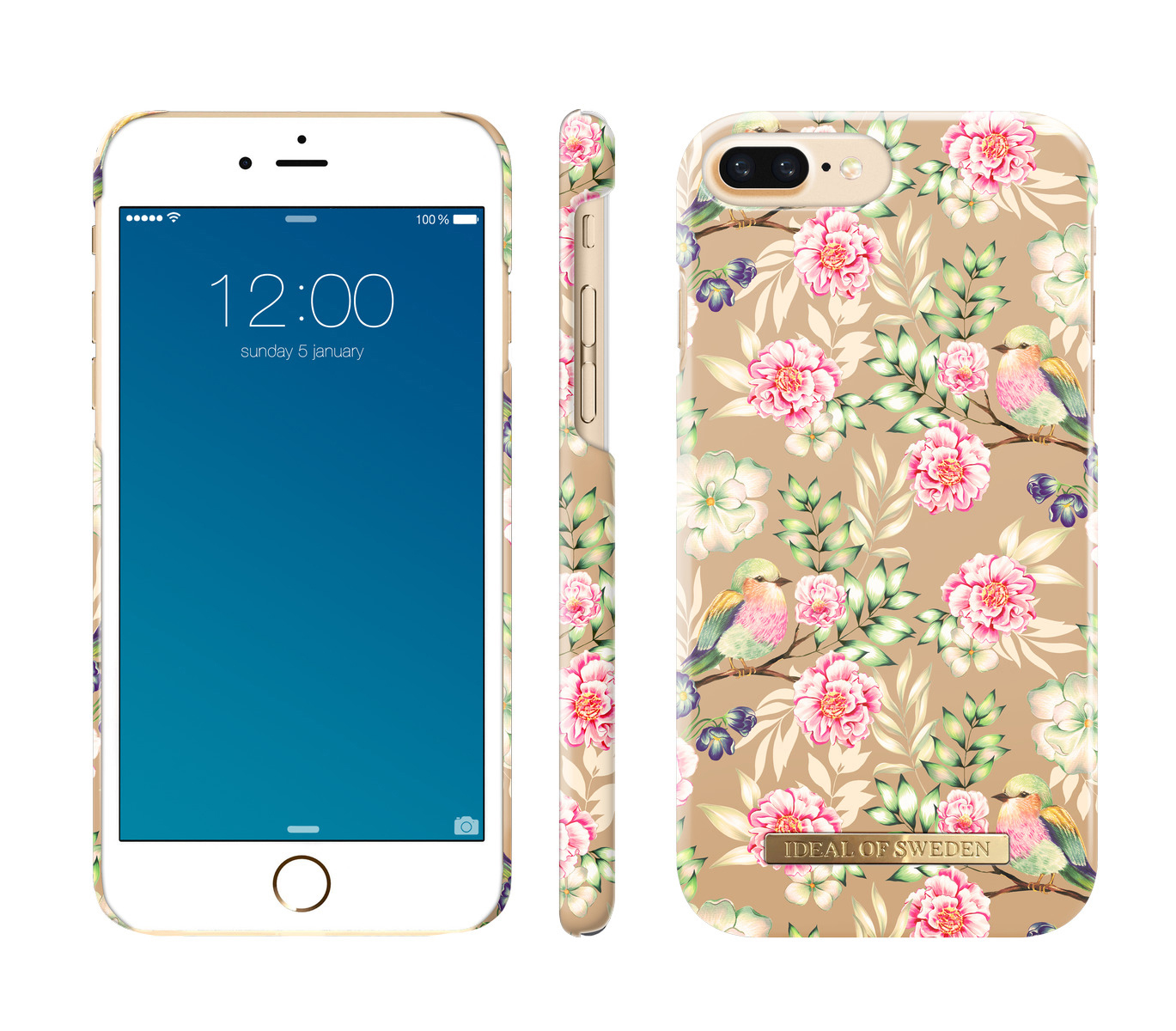 IDEAL OF SWEDEN Fashion, Backcover, Apple, iPhone 6 Plus, iPhone 7 Plus ,iPhone 8 Plus, Champagne Birds