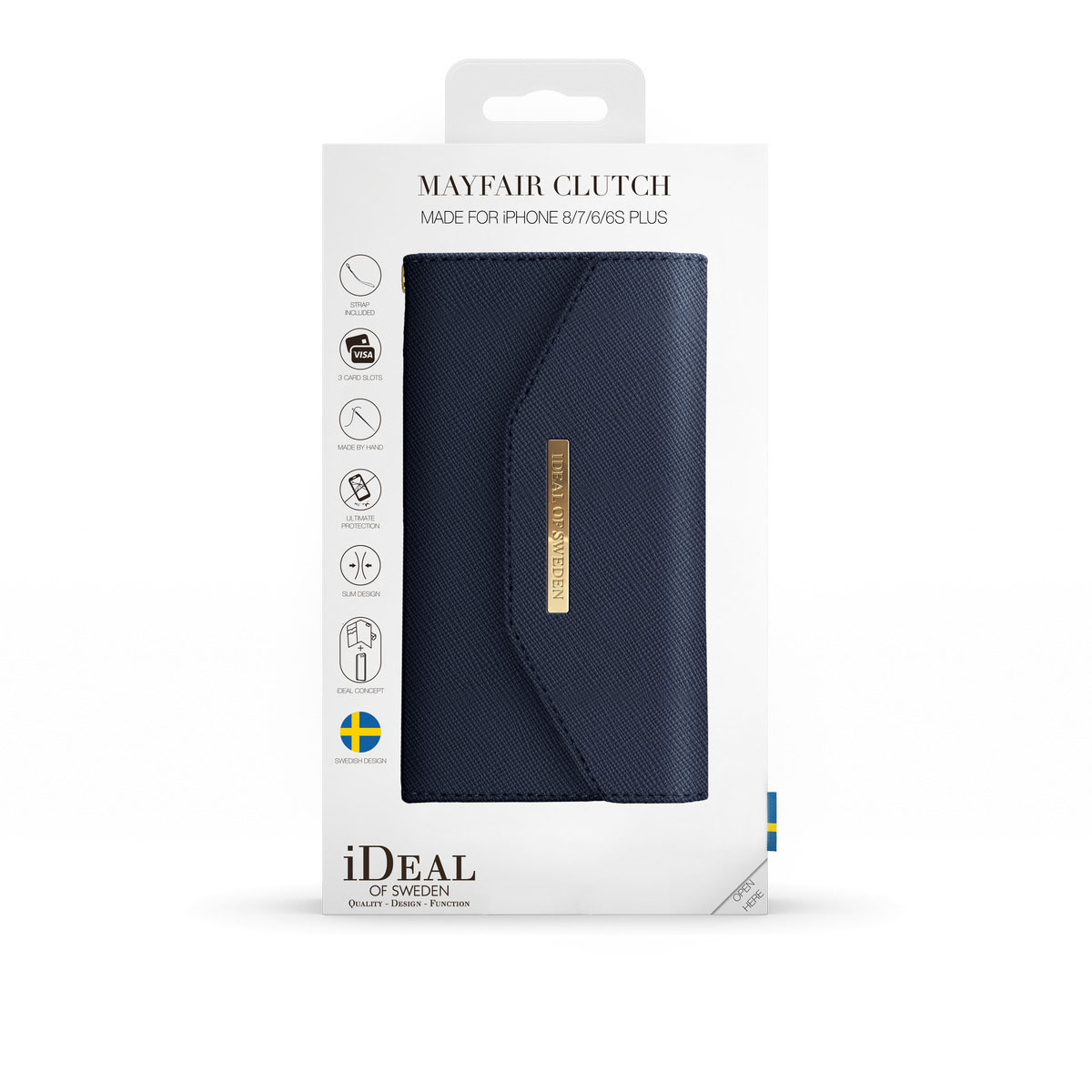 IDEAL OF SWEDEN Plus, Mayfair Bookcover, ,iPhone Plus Clutch, 7 iPhone Marine 6 Apple, 8 iPhone Plus