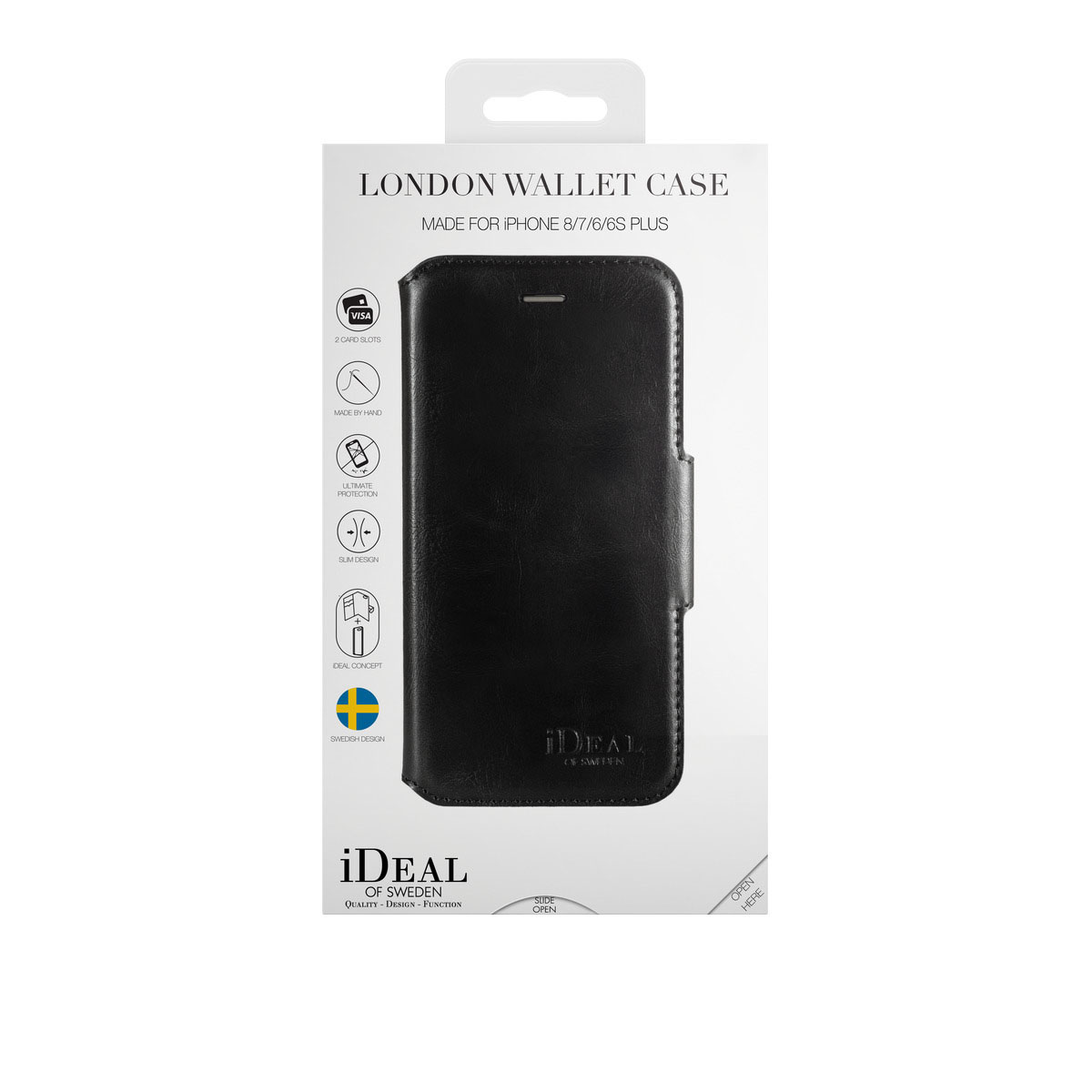 IDEAL OF SWEDEN Fashion, Bookcover, Apple, iPhone 6 Plus, iPhone 7 Plus ,iPhone 8 Plus, Schwarz