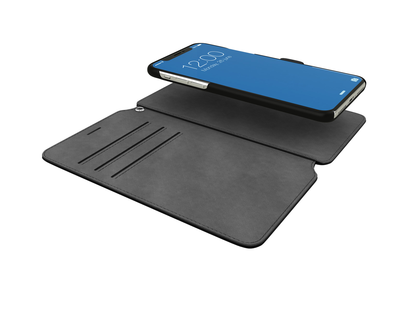 IDEAL OF SWEDEN STHLM, Bookcover, Apple, iPhone X, Schwarz