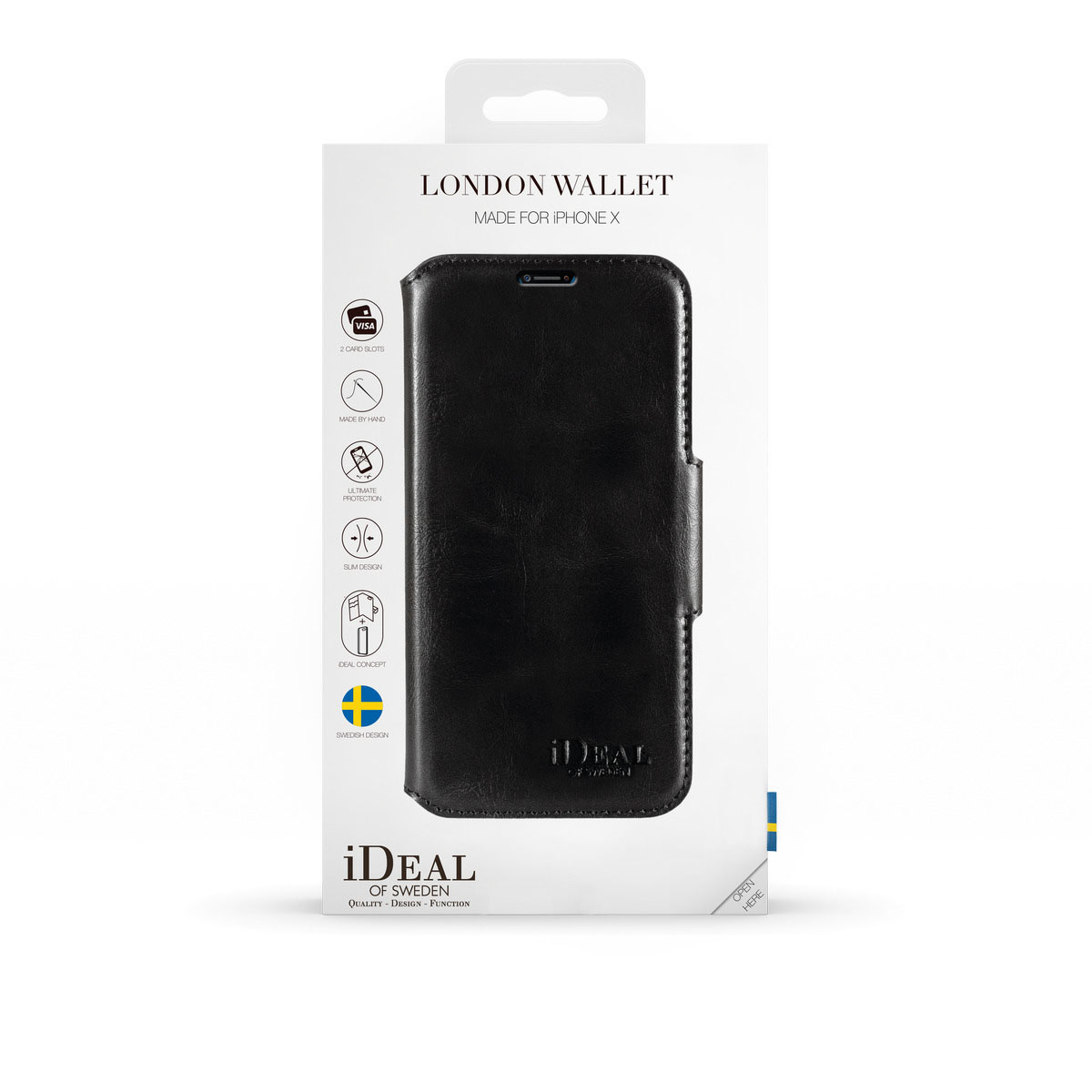 IDEAL OF SWEDEN London, Bookcover, Apple, iPhone X, Schwarz