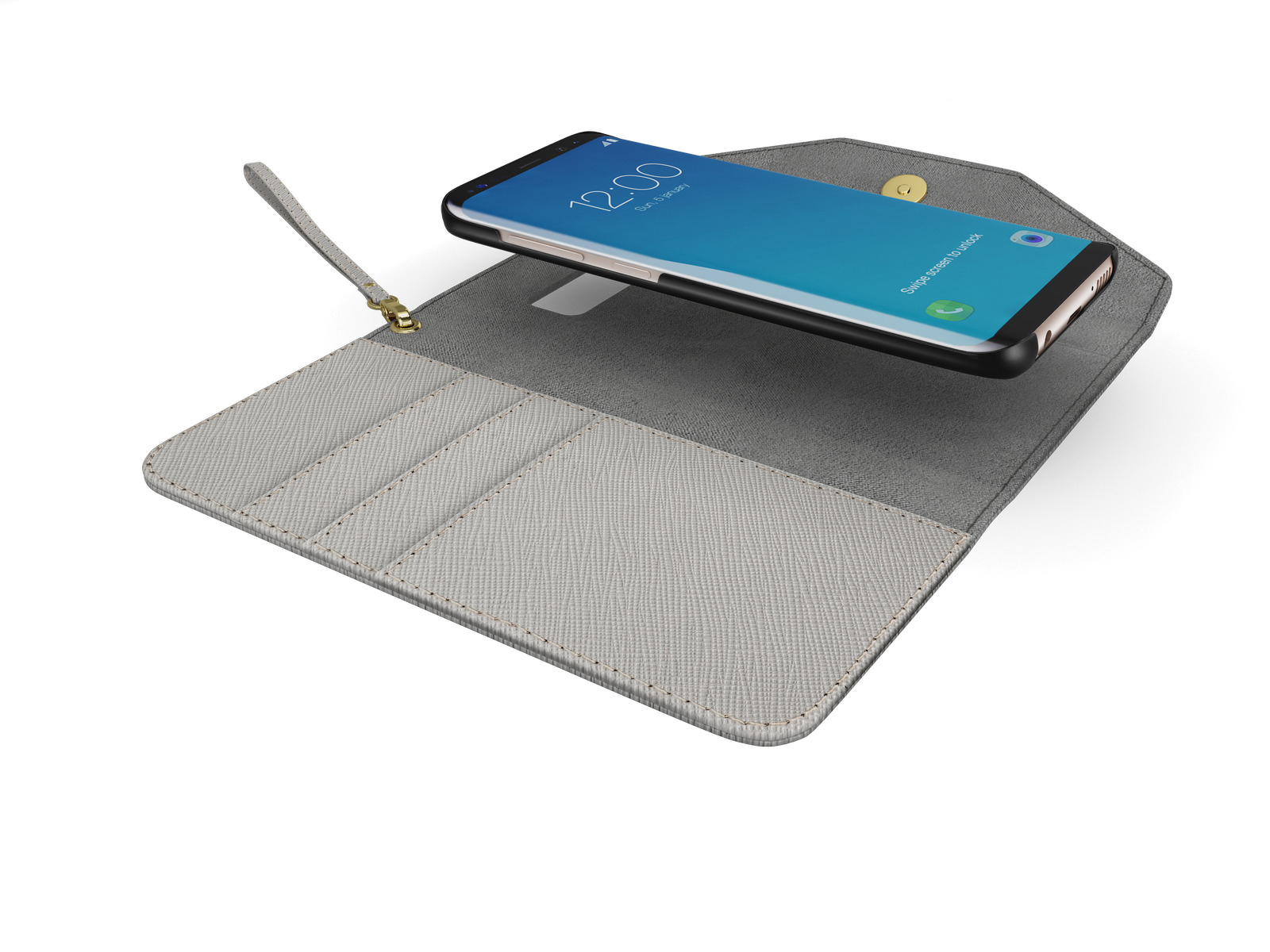 IDEAL OF SWEDEN Mayfair Clutch, Bookcover, Samsung, Galaxy S8, Grau
