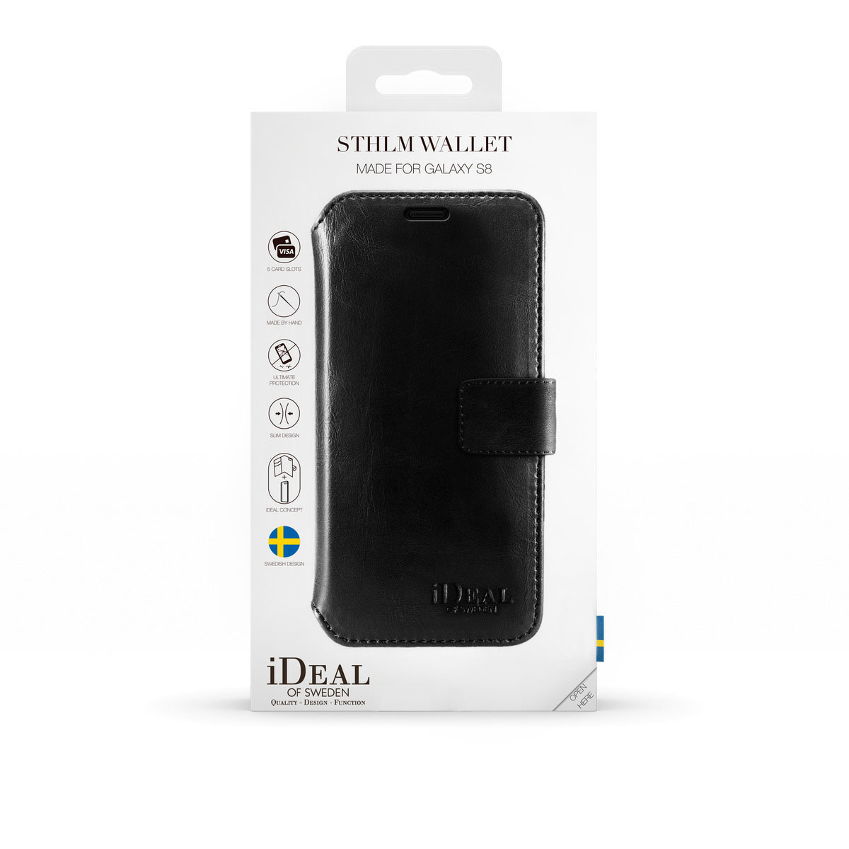 IDEAL OF SWEDEN STHLM, Bookcover, Samsung, Galaxy S8, Schwarz