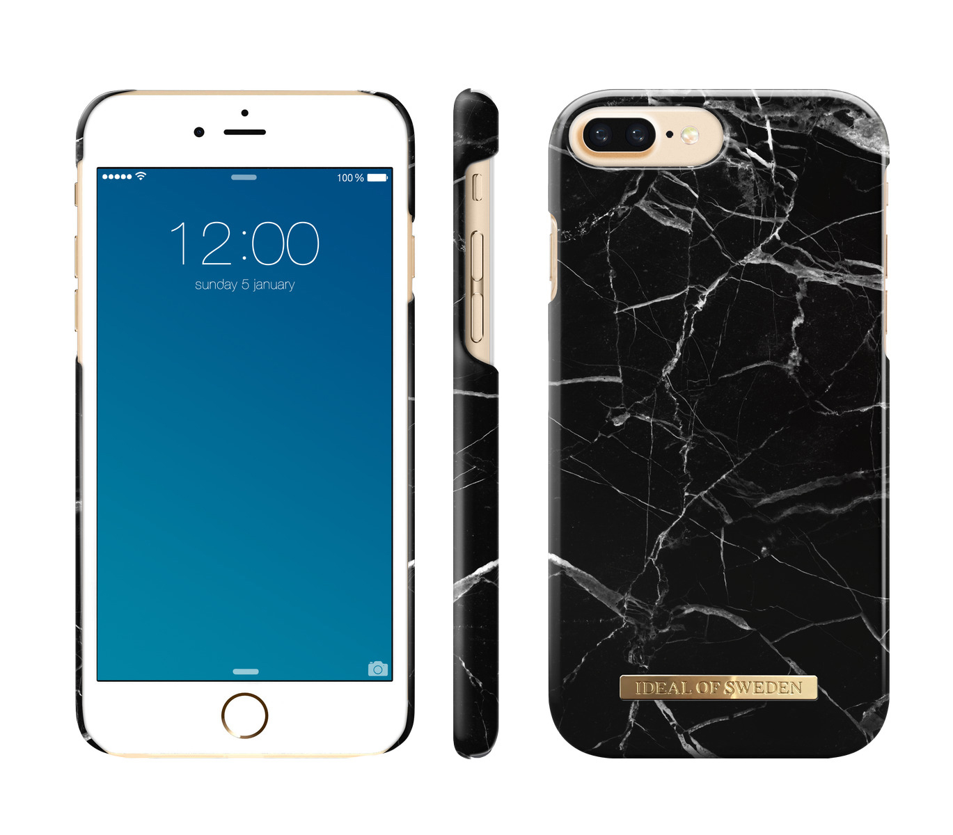 IDEAL OF SWEDEN Fashion, Backcover, Apple, iPhone 6 Plus, iPhone 7 Plus ,iPhone 8 Plus, Black Marble