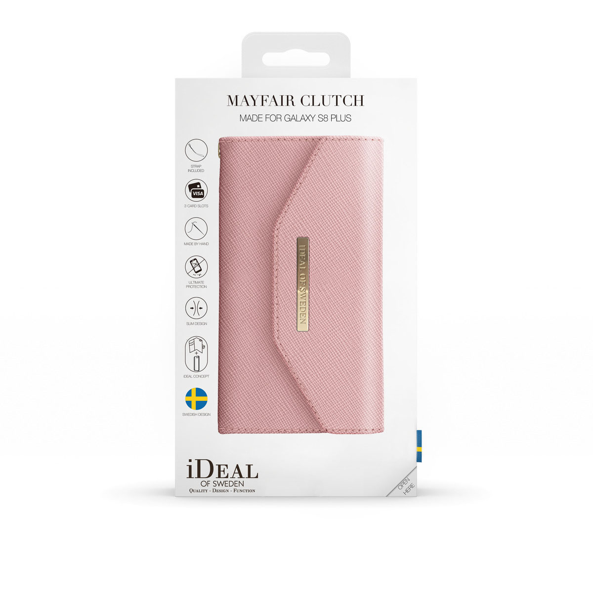 IDEAL OF SWEDEN Mayfair Clutch, Bookcover, Samsung, Galaxy S8+, Rosa