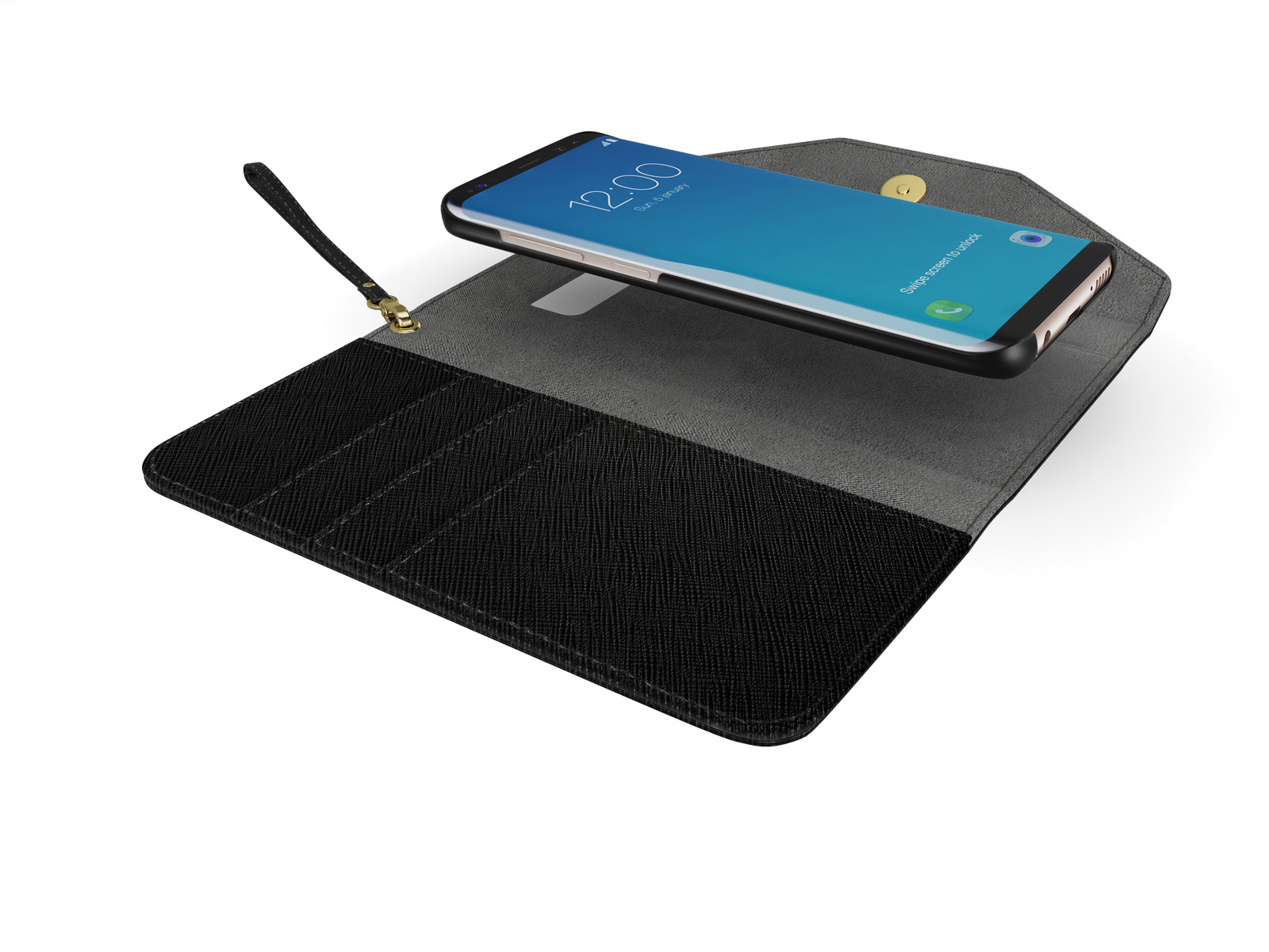 IDEAL OF SWEDEN Mayfair Clutch, Bookcover, Samsung, Galaxy S8, Schwarz