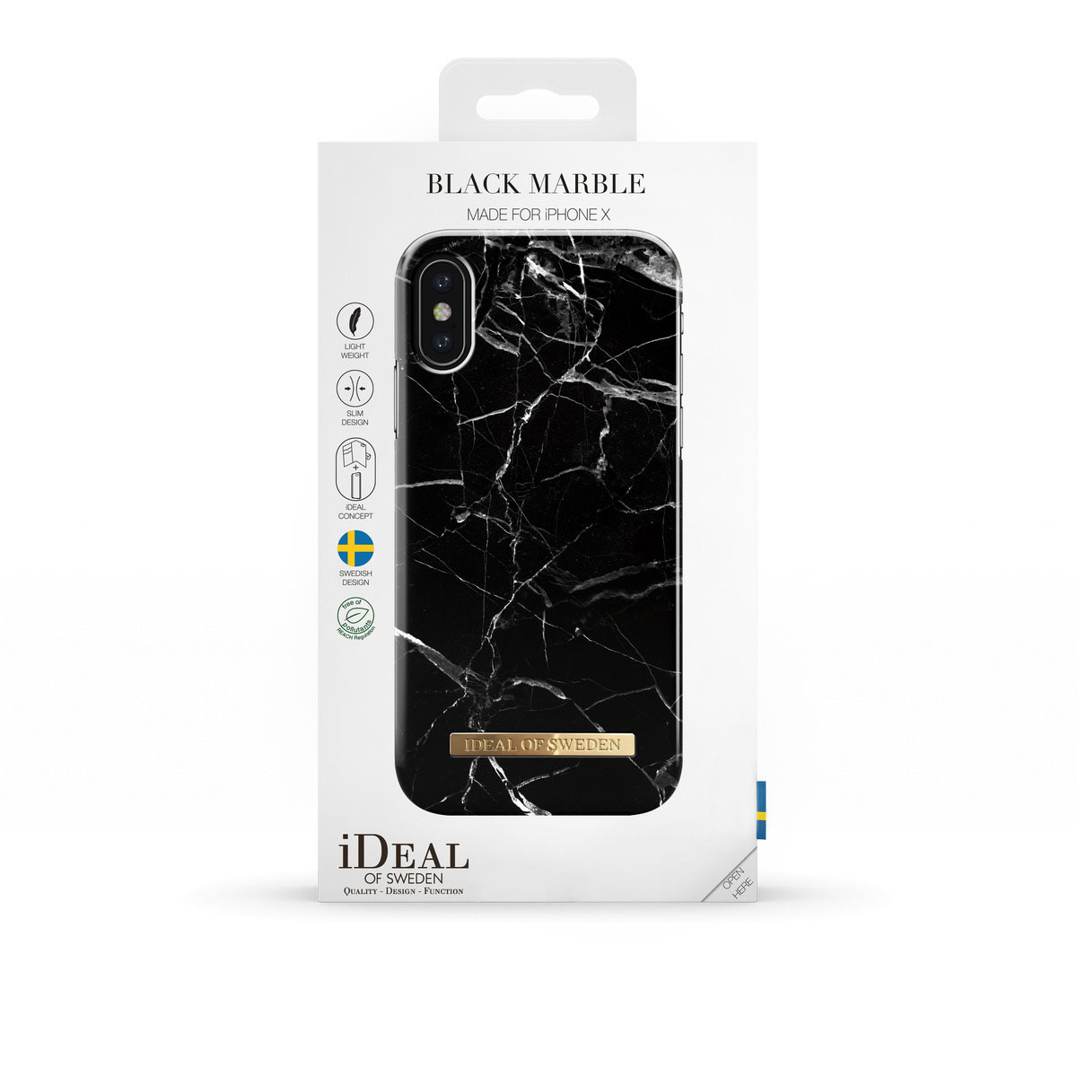 Fashion, IDEAL X, Apple, Black Marble SWEDEN OF iPhone Backcover,