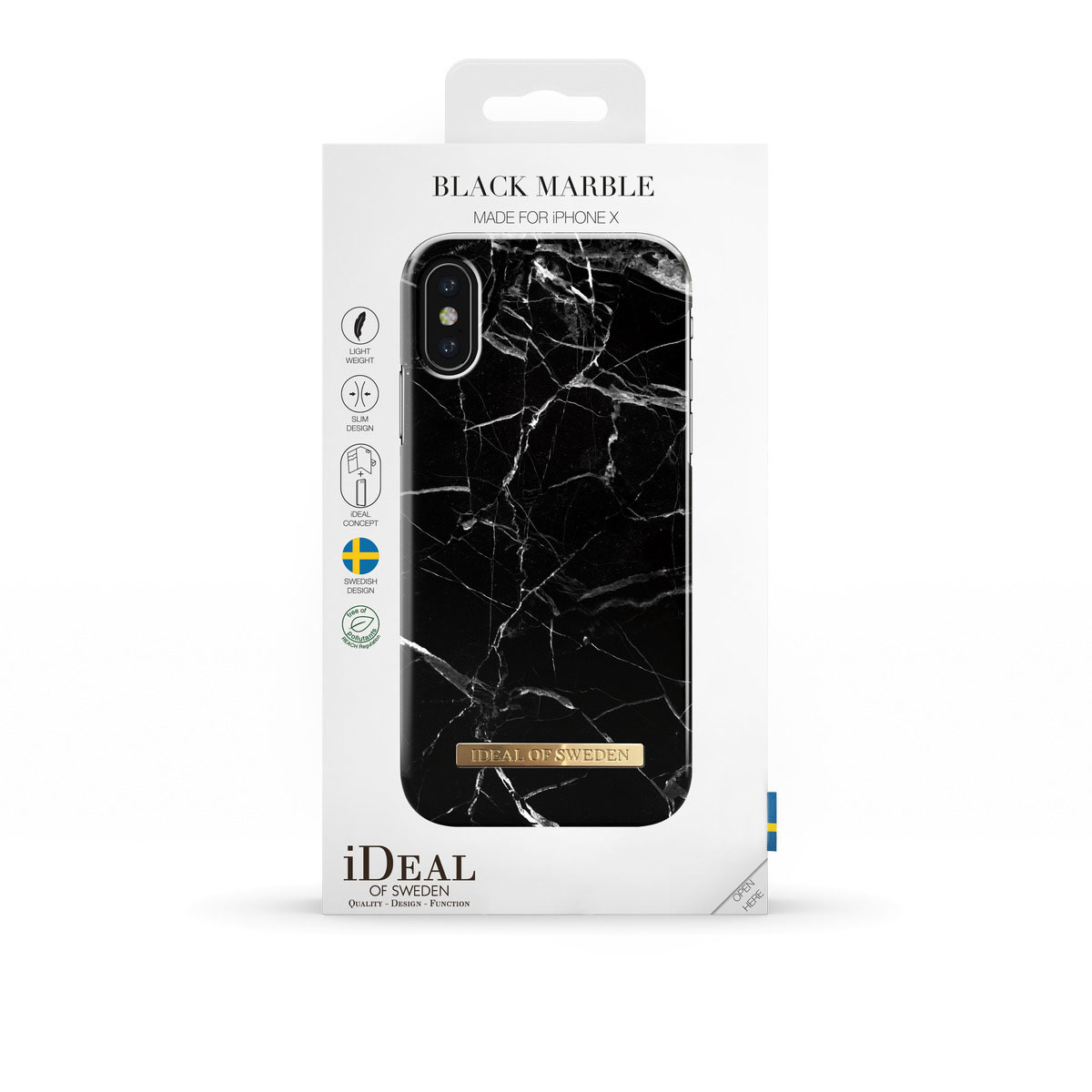 IDEAL OF SWEDEN Fashion, Backcover, Apple, iPhone X, Black Marble