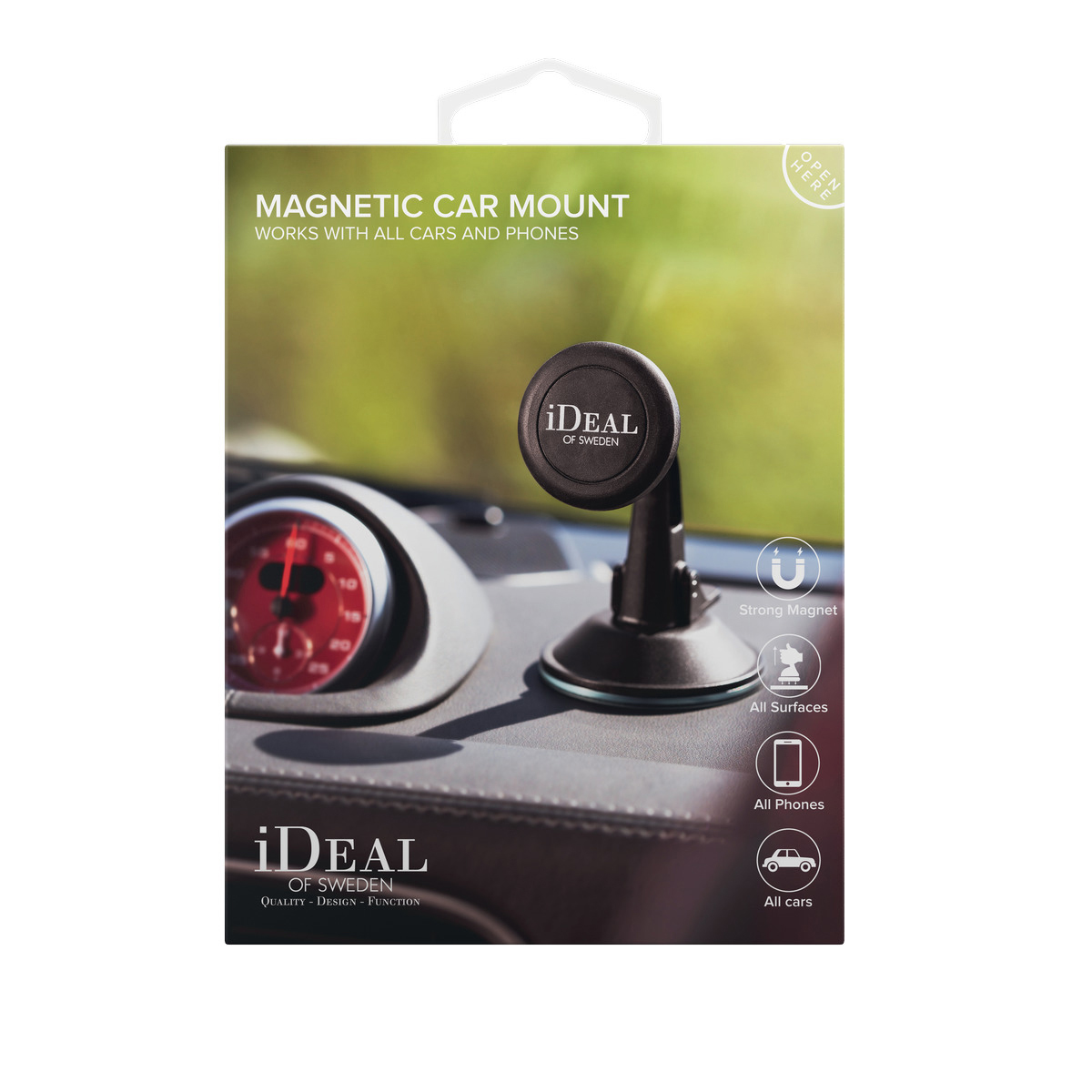 IDEAL OF SWEDEN Magnetische KFZ-Handyhalterung, Schwarz