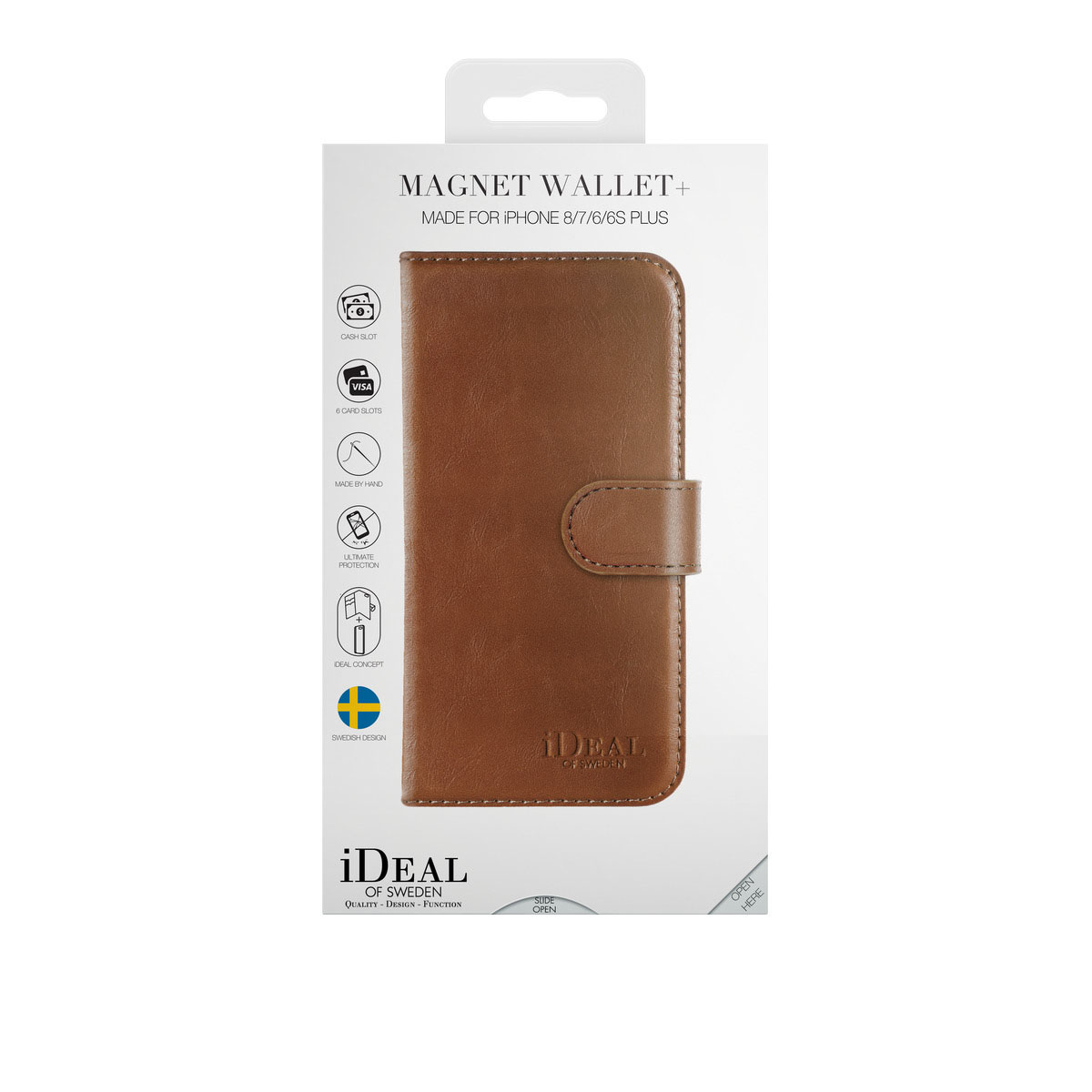 IDEAL OF SWEDEN Magnet, Bookcover, Apple, iPhone 6 Plus, iPhone 7 Plus ,iPhone 8 Plus, Braun