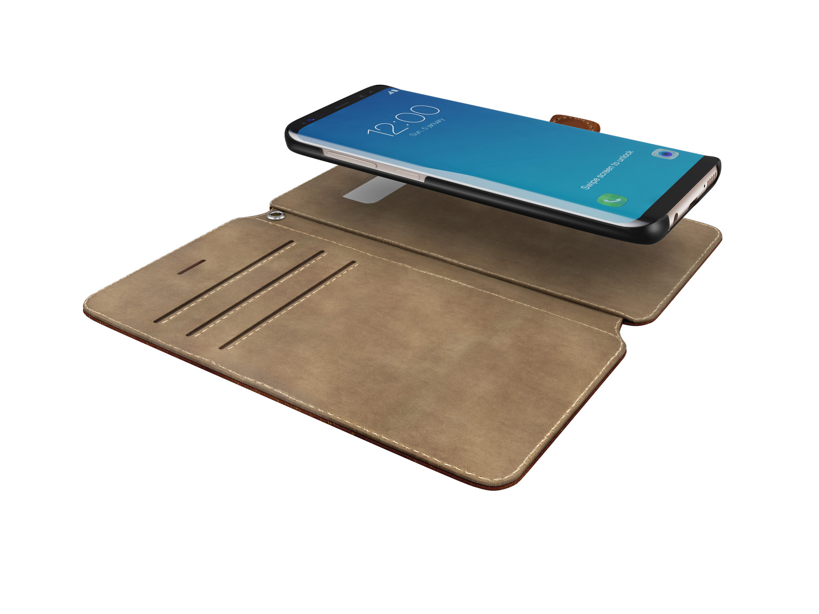 IDEAL OF SWEDEN STHLM, Bookcover, Samsung, Galaxy S8, Braun