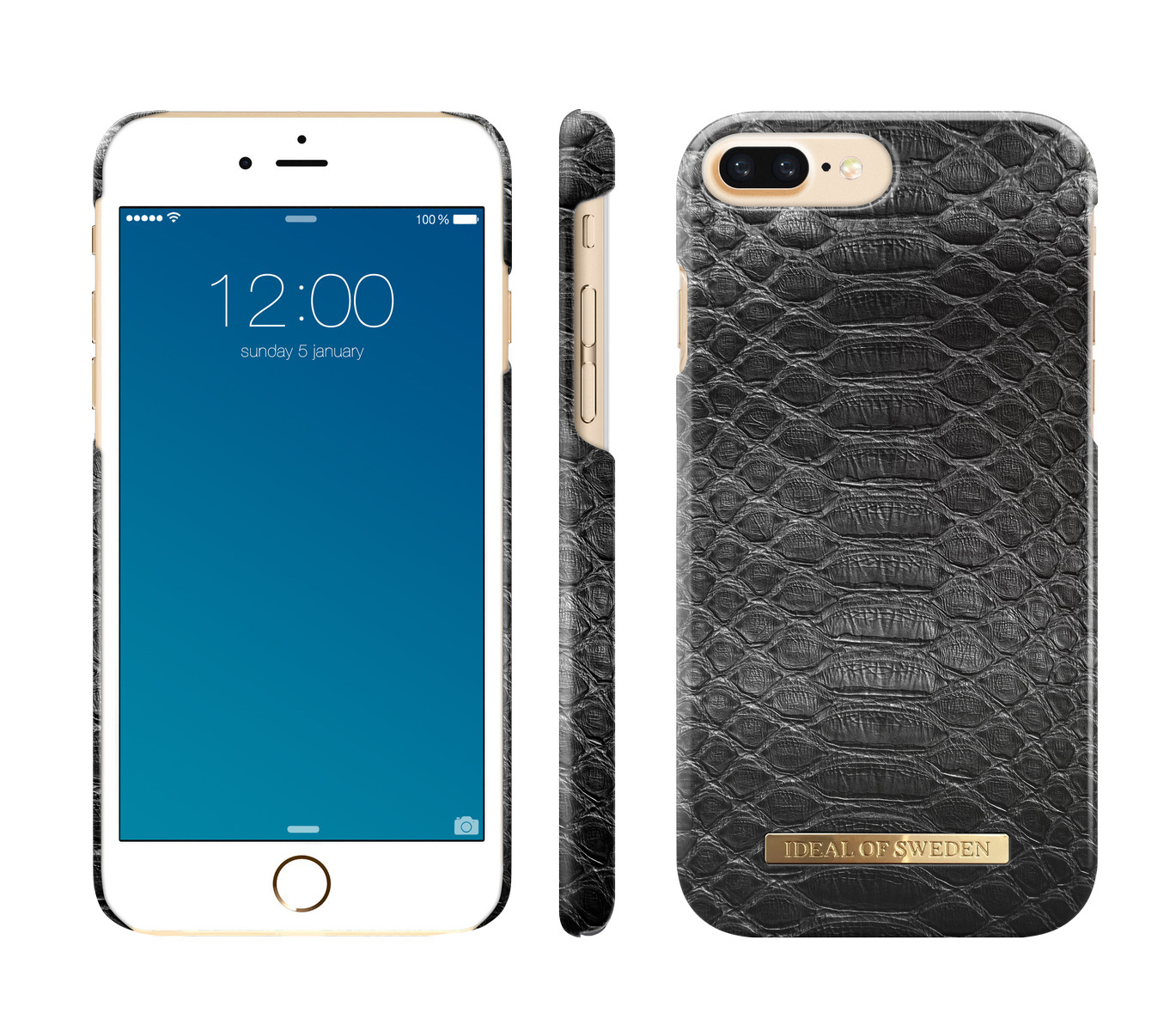 IDEAL OF SWEDEN Fashion, Backcover, Apple, iPhone 6 Plus, iPhone 7 Plus ,iPhone 8 Plus, Black Reptile