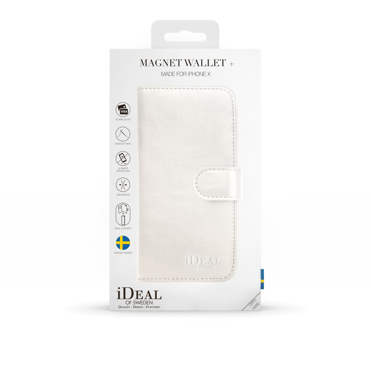 IDEAL OF SWEDEN Magnet, Bookcover, Weiß Apple, X, iPhone