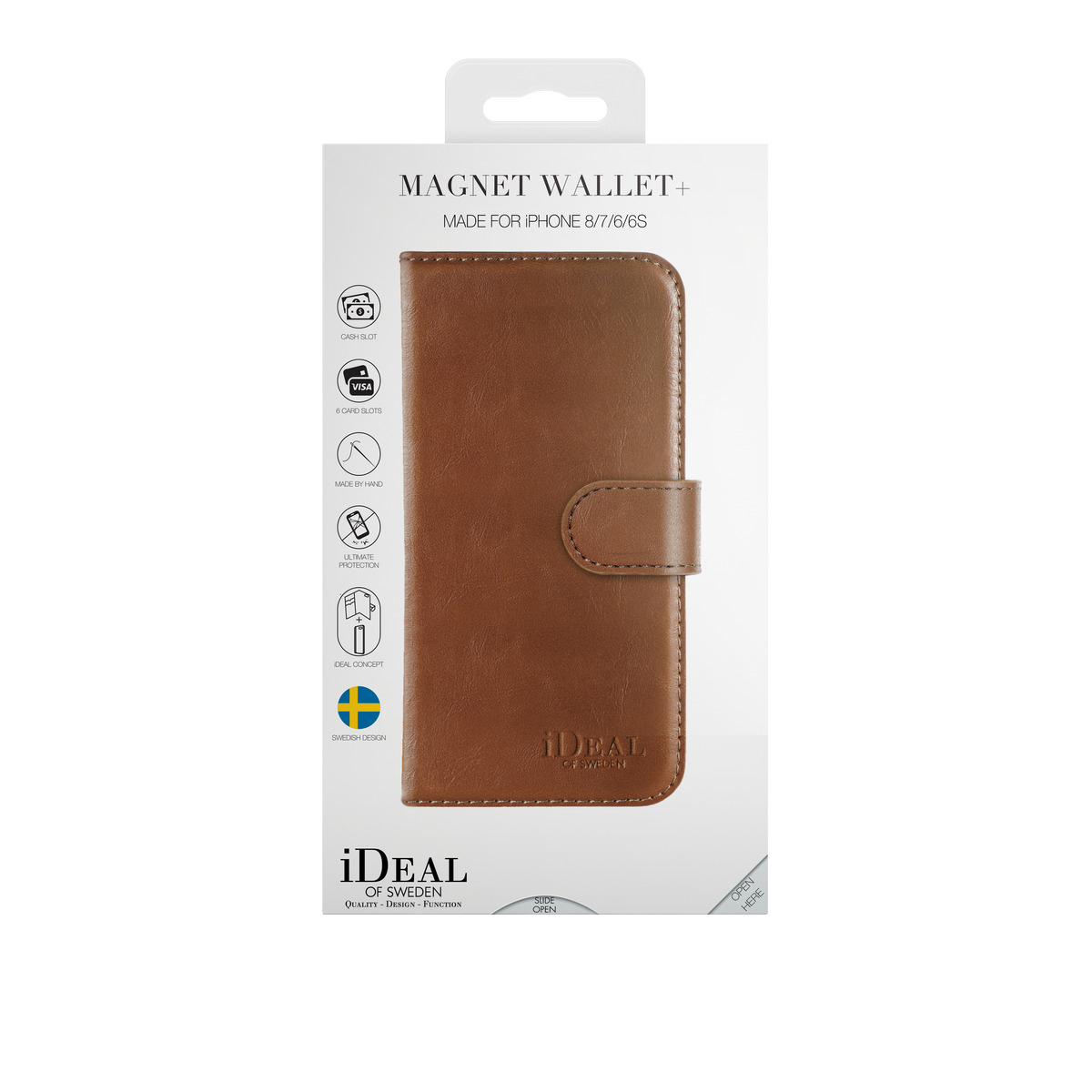 IDEAL OF SWEDEN Magnet, Bookcover, Apple, iPhone 6, iPhone 7, iPhone 8, Braun