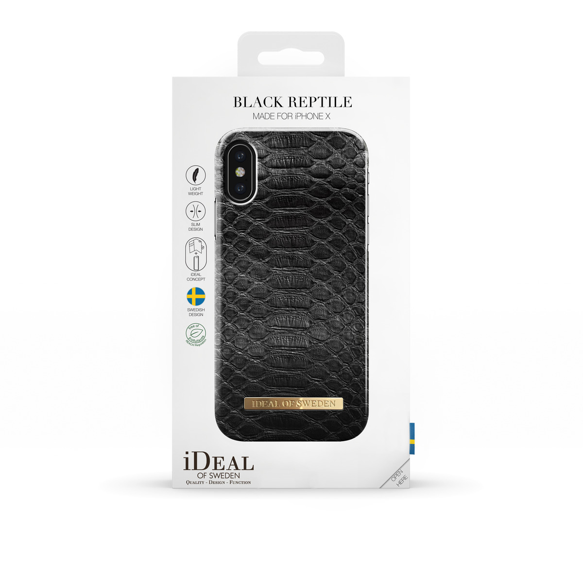 Apple, SWEDEN OF X, IDEAL Backcover, Reptile Black Fashion, iPhone