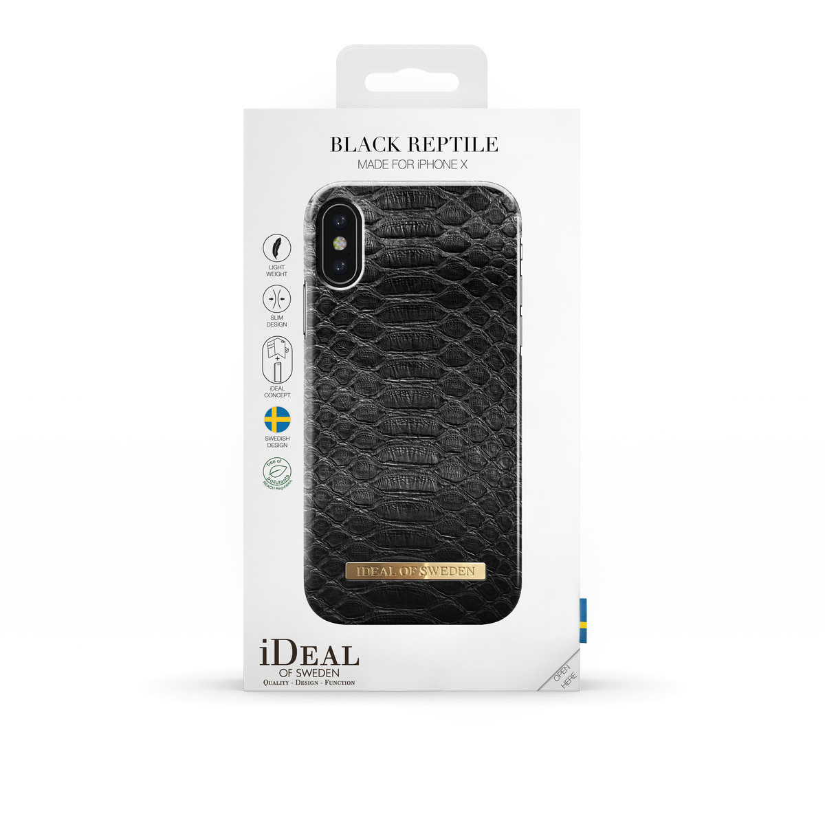IDEAL OF SWEDEN Fashion, Backcover, Apple, iPhone X, Black Reptile