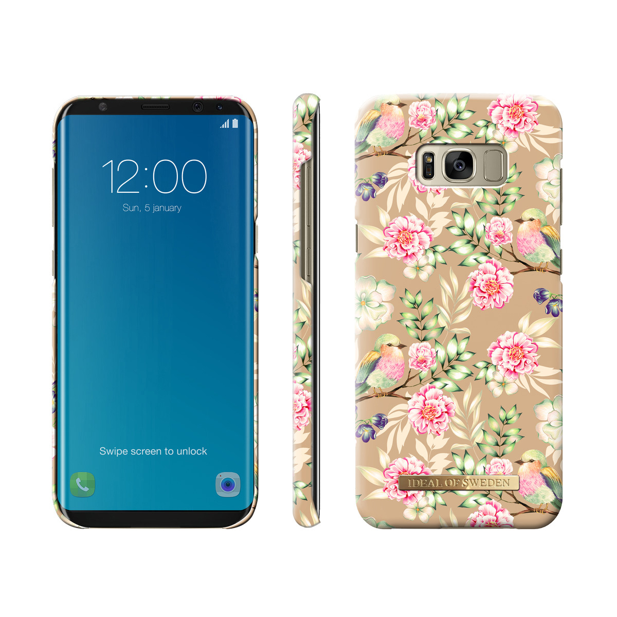IDEAL OF SWEDEN Fashion, Backcover, Samsung, Galaxy S8+, Champagne Birds