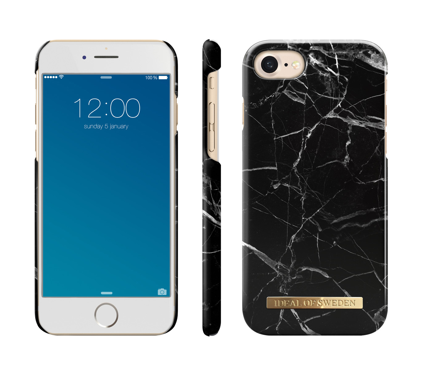 IDEAL OF SWEDEN Fashion, Backcover, Apple, iPhone 6, iPhone 7, iPhone 8, Black Marble