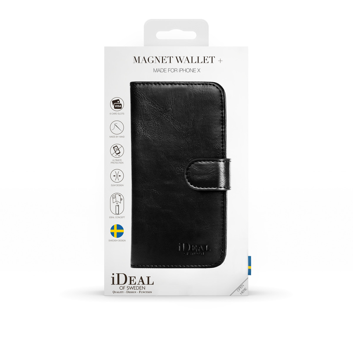IDEAL OF SWEDEN Magnet, Bookcover, Apple, iPhone X, Schwarz