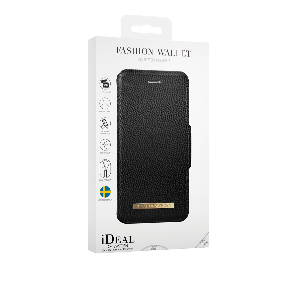 IDEAL OF SWEDEN Fashion, Bookcover, Apple, iPhone 6, iPhone 7, iPhone 8, Schwarz