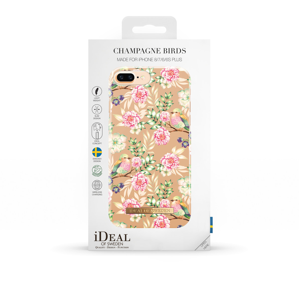 IDEAL OF SWEDEN Fashion, Backcover, Apple, iPhone 6 Plus, iPhone 7 Plus ,iPhone 8 Plus, Champagne Birds