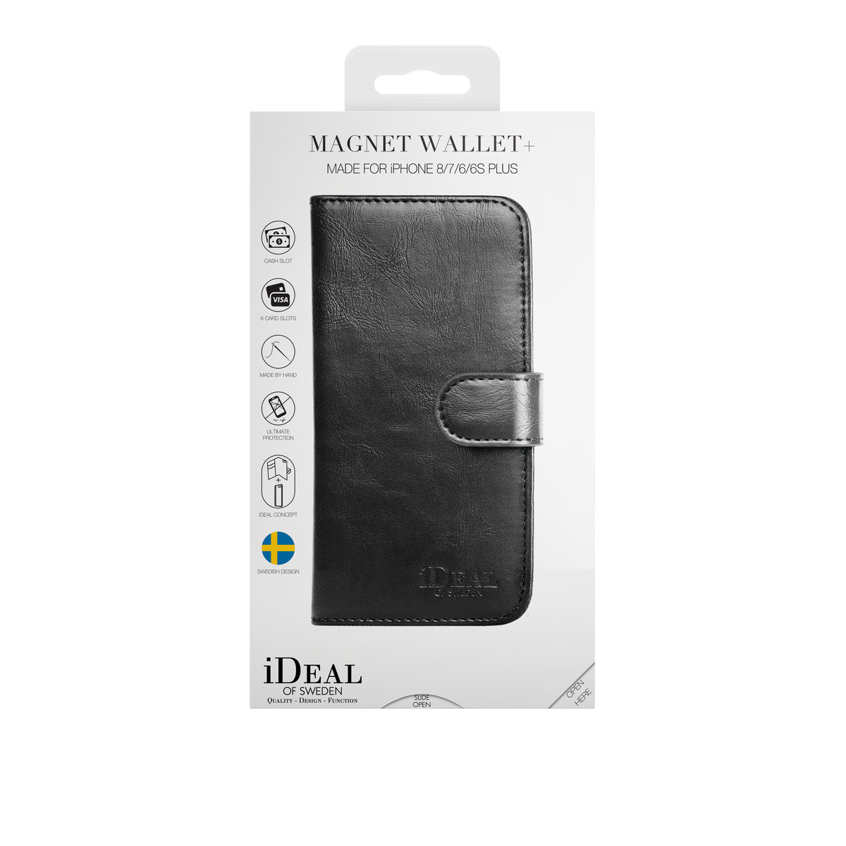 IDEAL OF SWEDEN Magnet, Bookcover, Apple, iPhone 6 Plus, iPhone 7 Plus ,iPhone 8 Plus, Schwarz
