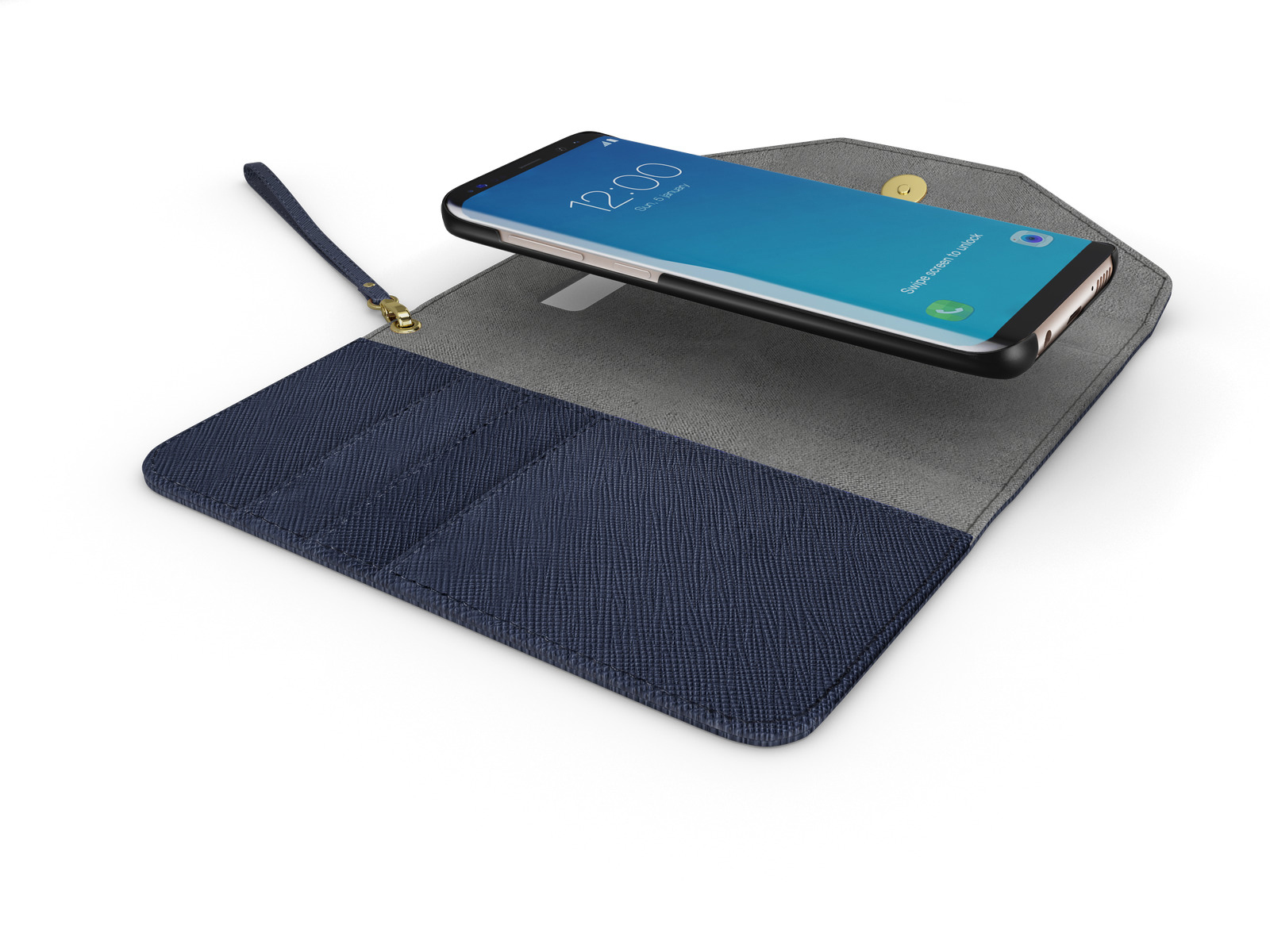 IDEAL OF SWEDEN Mayfair Clutch, Bookcover, Samsung, Galaxy S8+, Marine