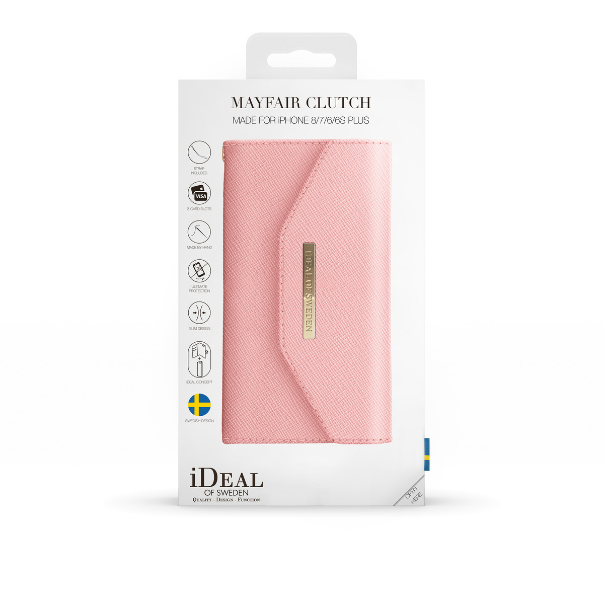 IDEAL OF SWEDEN Mayfair Clutch, Bookcover, Apple, iPhone 6 Plus, iPhone 7 Plus ,iPhone 8 Plus, Rosa