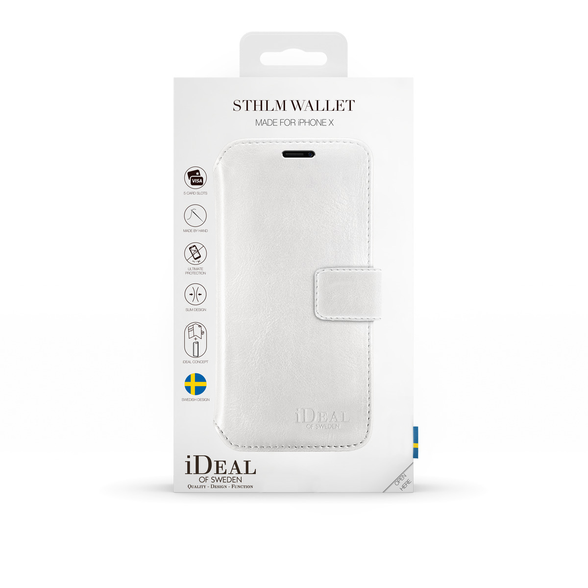 IDEAL OF SWEDEN STHLM, Bookcover, Apple, iPhone X, Weiß