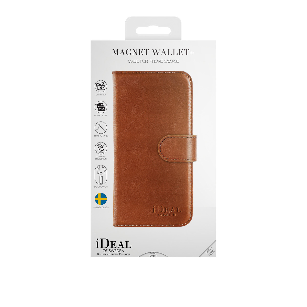 IDEAL OF SWEDEN Magnet, Bookcover, Apple, iPhone SE (2016), Braun