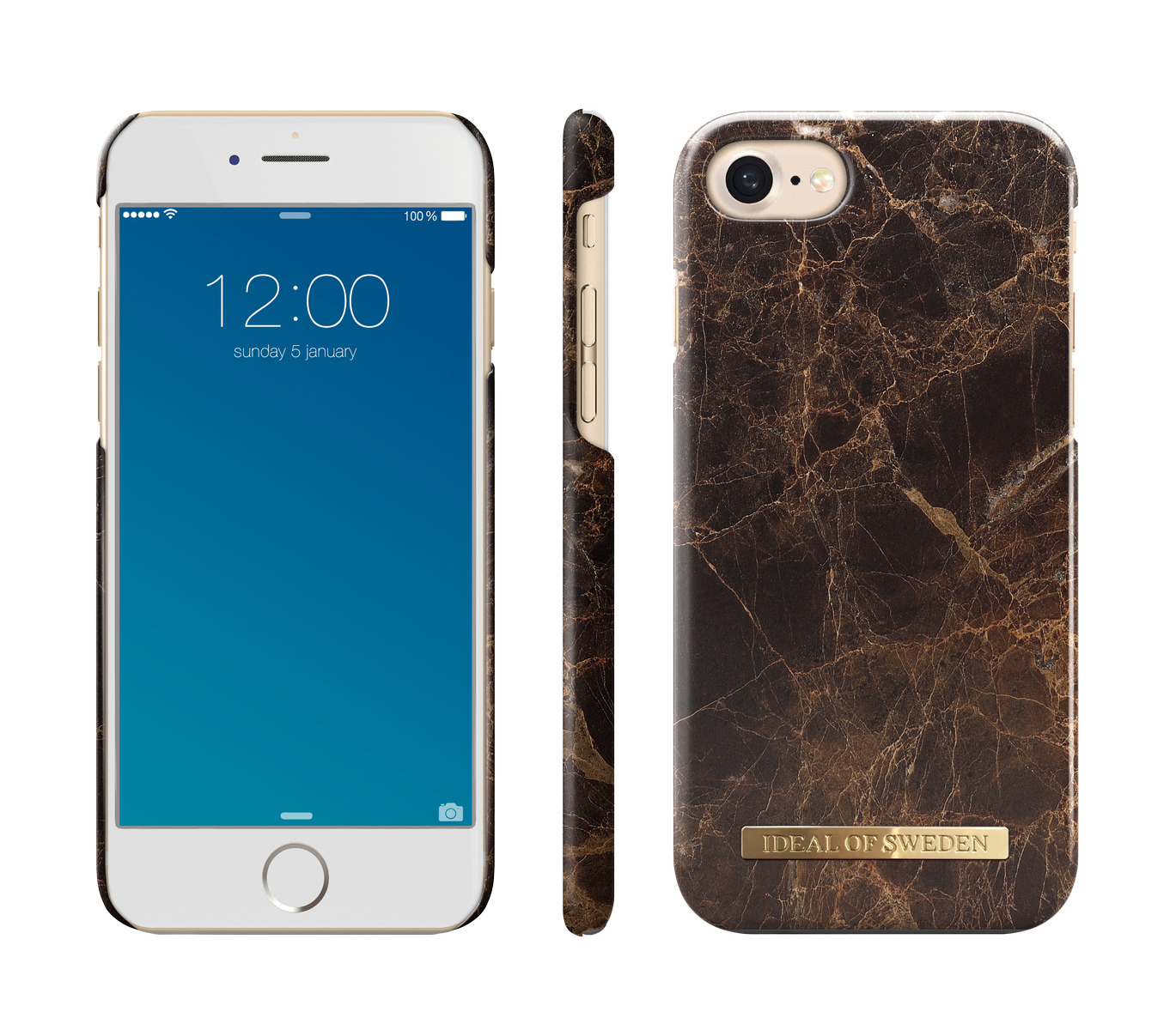 IDEAL OF SWEDEN Fashion, Backcover, Apple, iPhone 6, iPhone 7, iPhone 8, Brown Marble