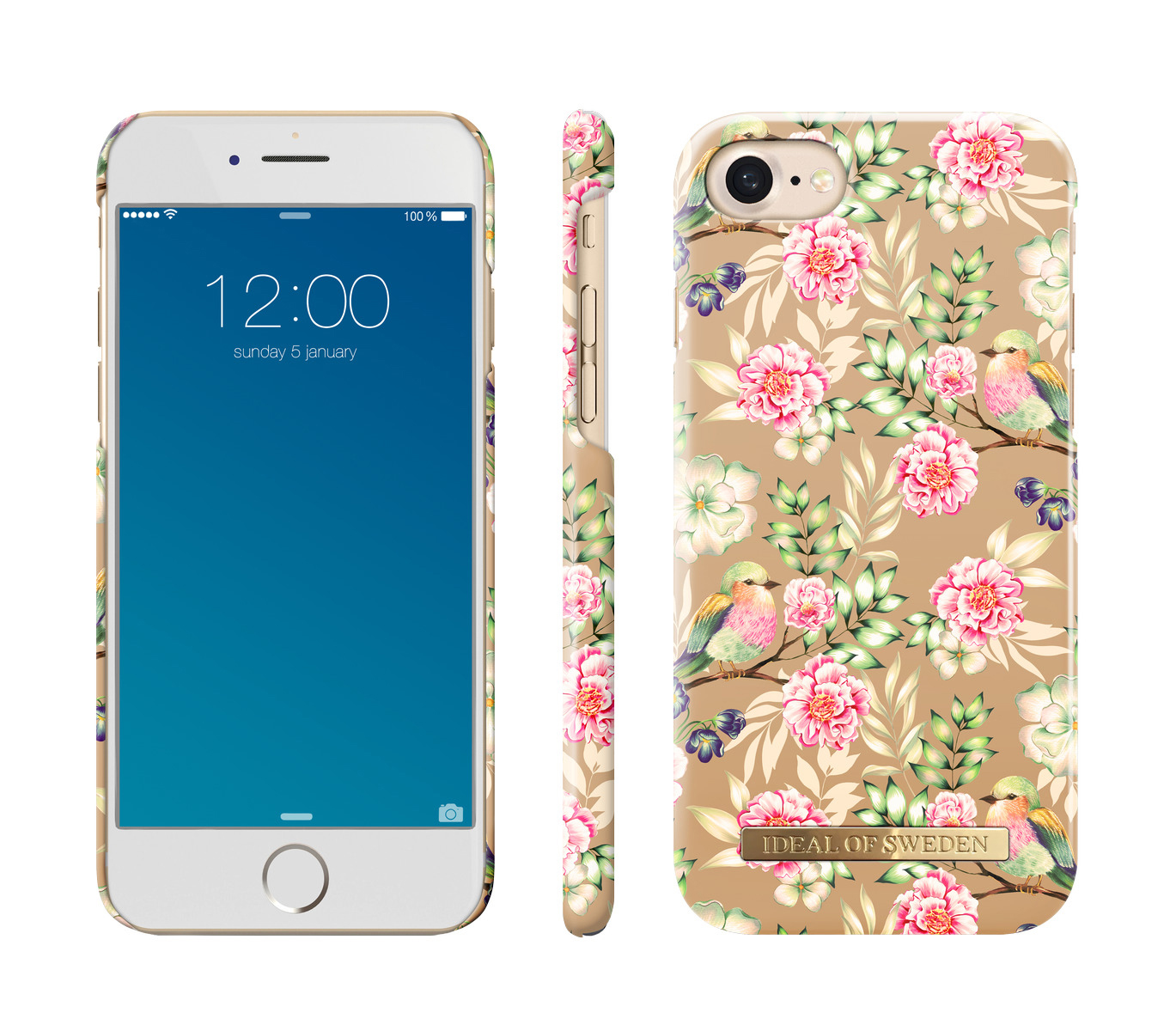 IDEAL OF SWEDEN Fashion, Backcover, Apple, iPhone 6, iPhone 7, iPhone 8, Champagne Birds