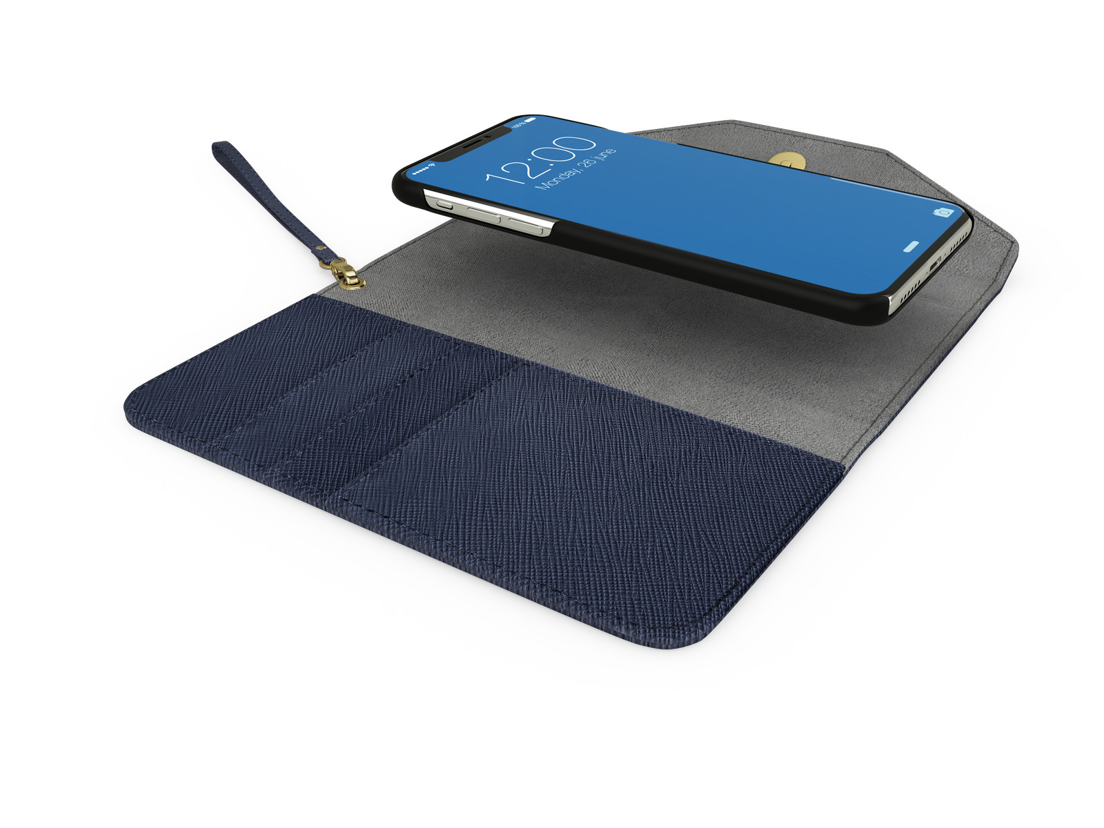 IDEAL OF SWEDEN Mayfair Clutch, Bookcover, Apple, iPhone X, Marine